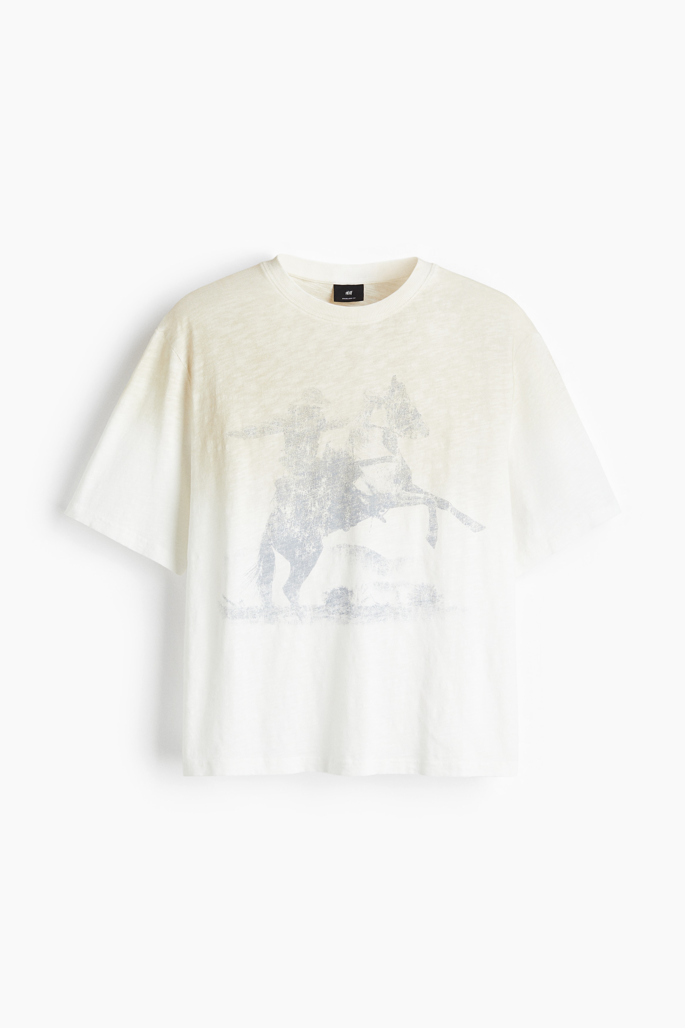 Oversized Fit T-shirt - White/Cowboy/Black