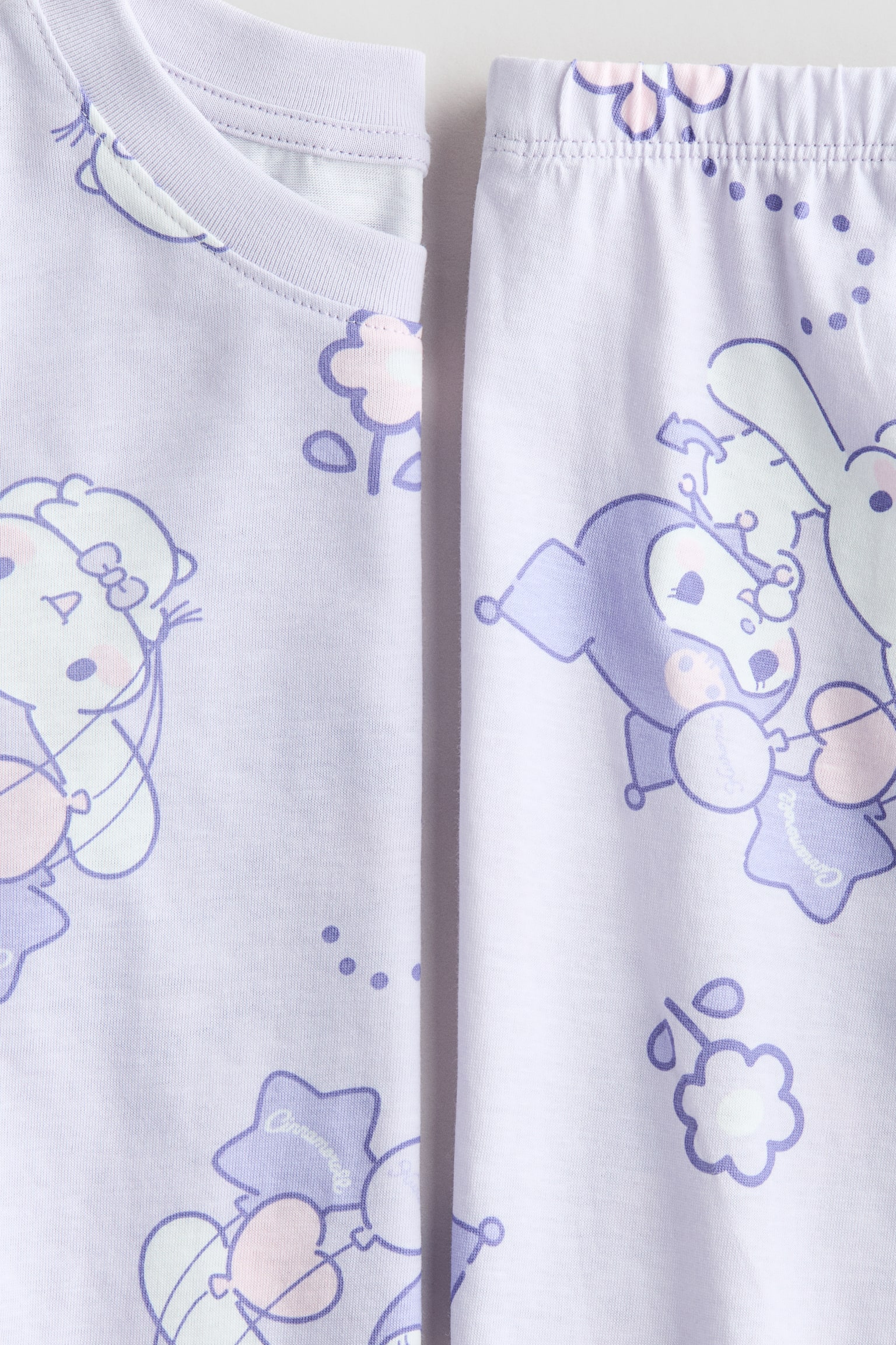 Bộ đồ ngủ cotton in hình - Màu tím nhạt/Kuromi/Xanh dương nhạt/Cinnamoroll - 3