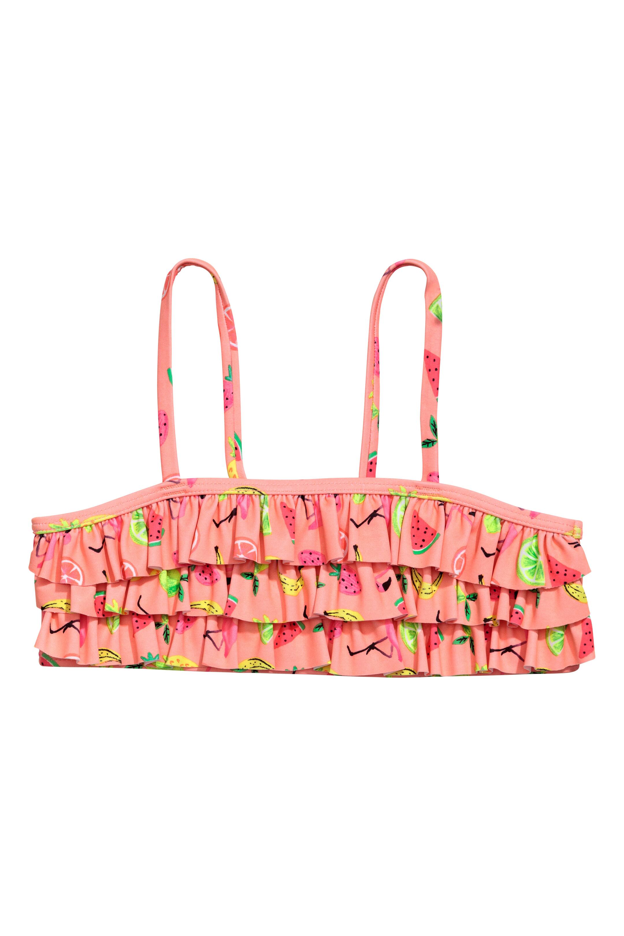 View larger image: Frilled bikini - Coral pink/Fruit - Kids | H&M GB 1
