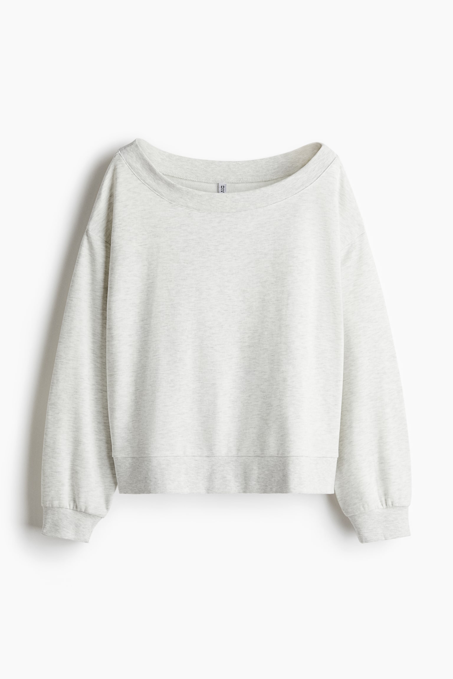 Off shoulder-sweatshirt - Ljusgråmelerad/Svart/Ljus dimrosa/Mörkgrå - 2