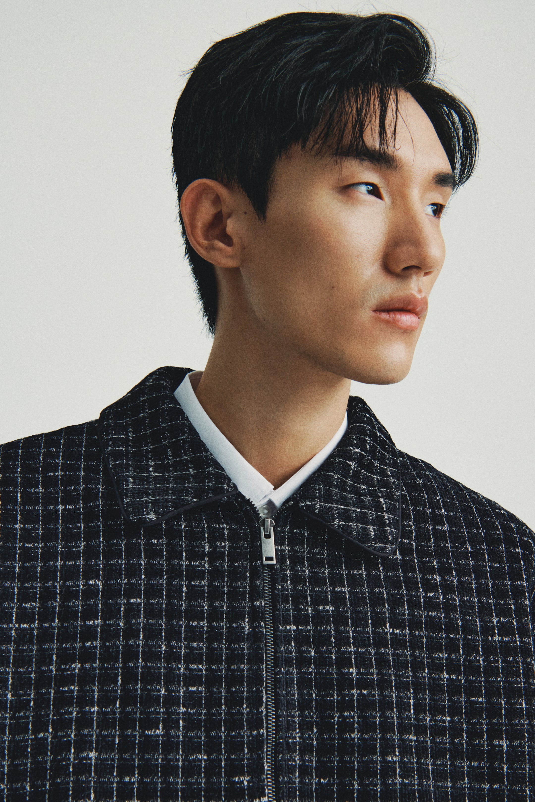 이미지 확대 보기: 해링턴 스타일 재킷 - 블랙/체크 - Men | H&M KR 5