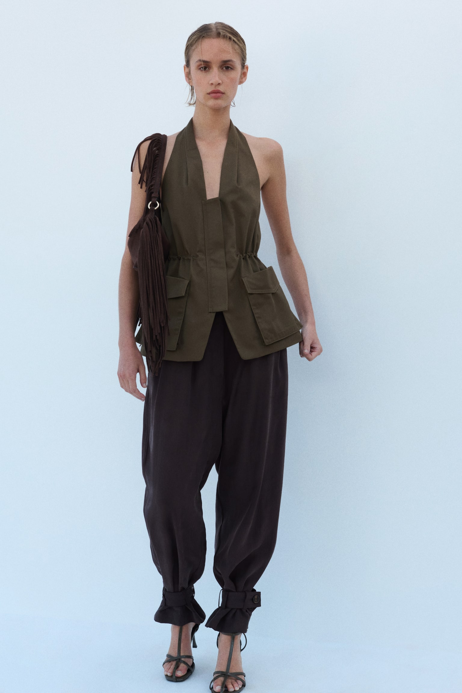 Balloon trousers - Dark brown/Black - 1