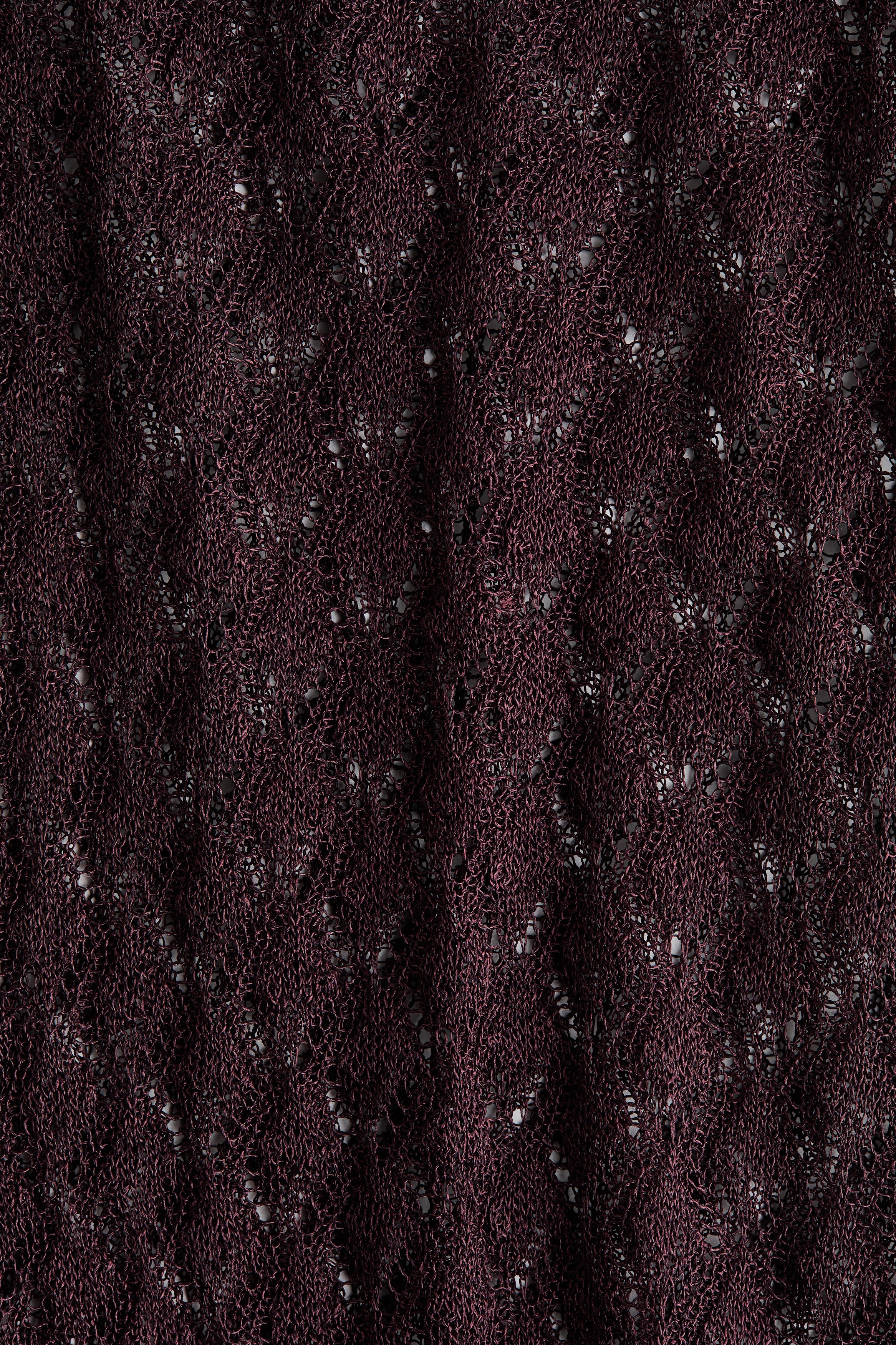 Shimmering pointelle-knit top