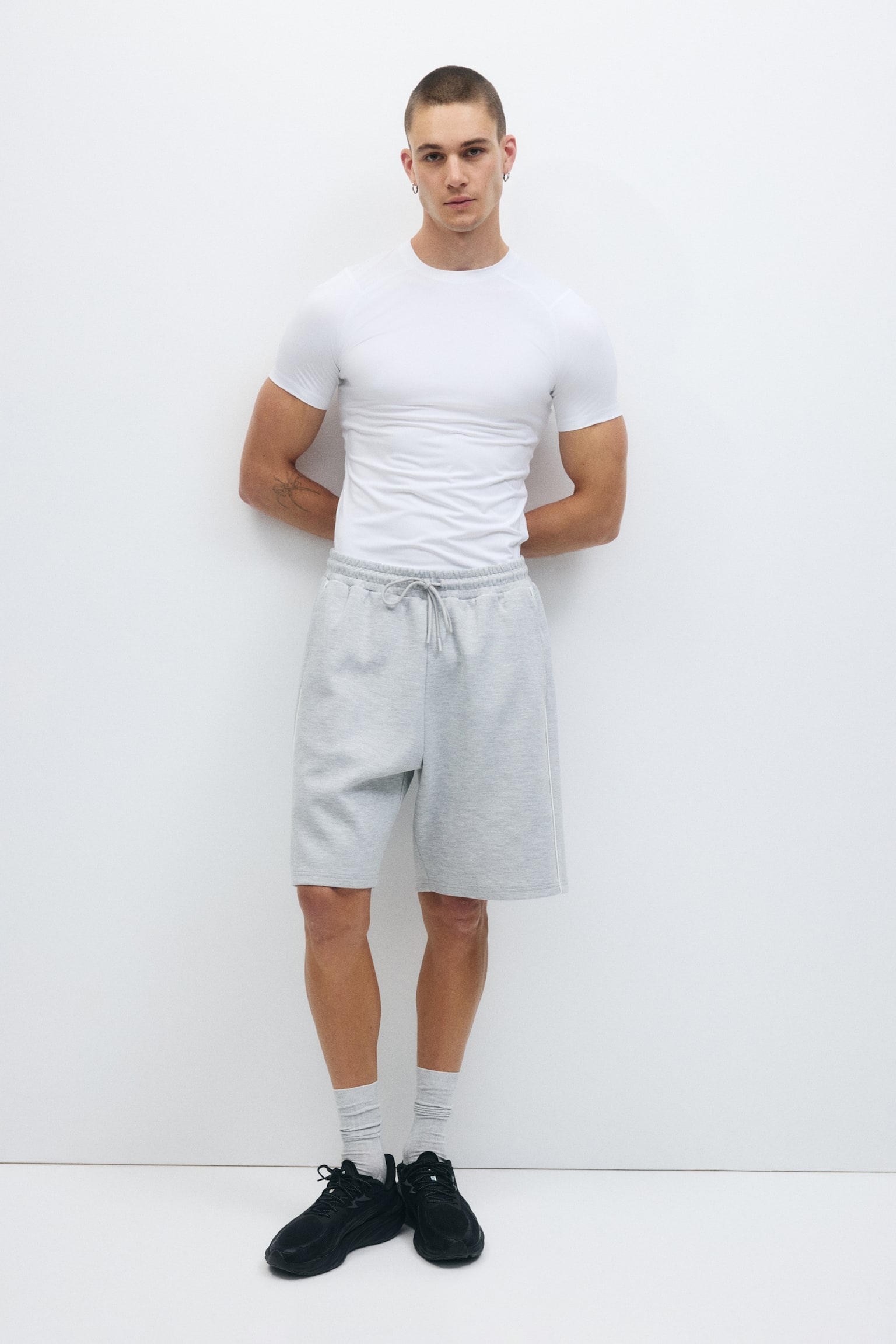 Спортивні шорти Loose Fit DryMove™ - Світло-сірий меланж/Чорний/Бежевий - 4