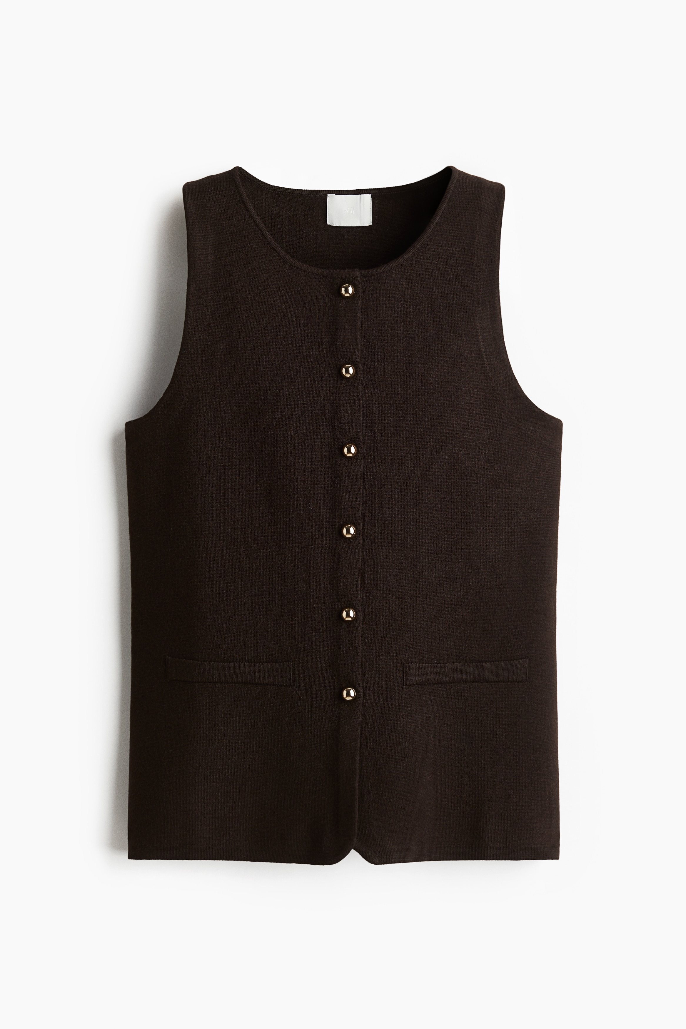 Dense Knit Vest - Dark brown/Dark khaki green