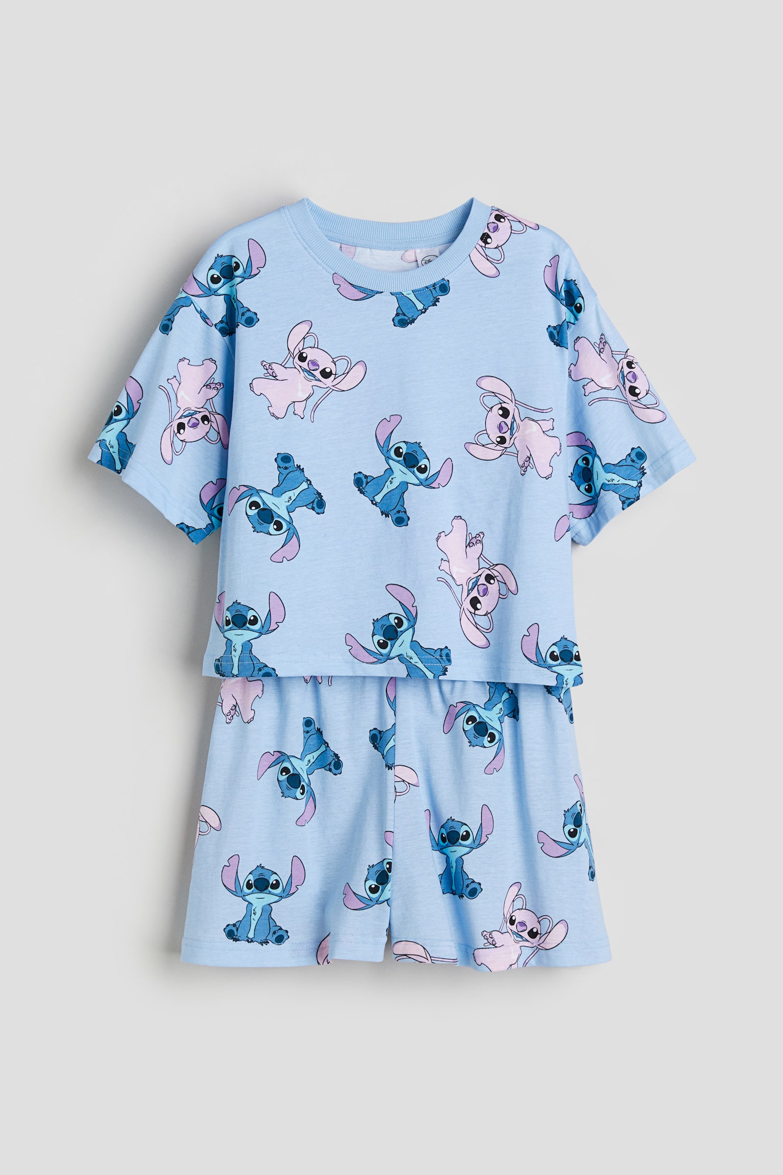 Printed jersey pyjamas - Light blue/Lilo & Stitch/Light purple/SmileyWorld®/Light grey marl/Garfield - 1