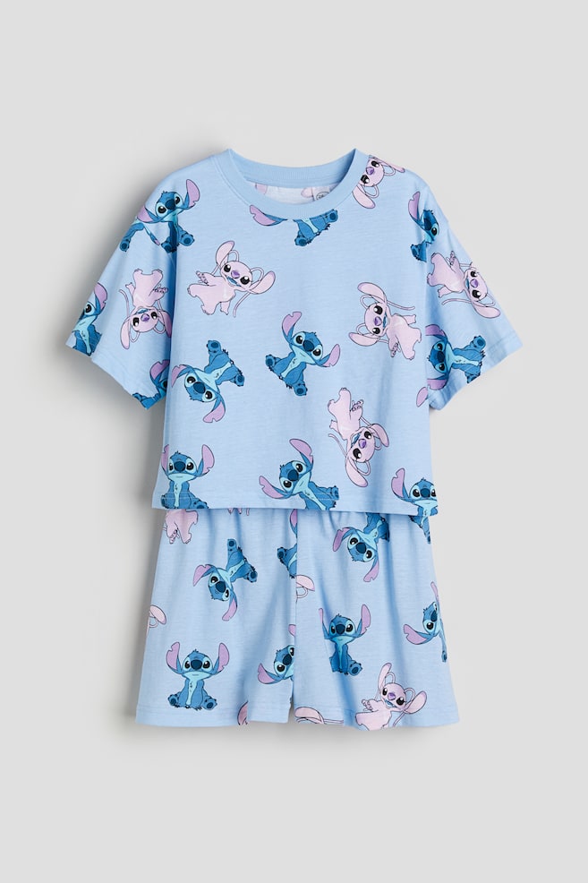 Printed jersey pyjamas - Light blue/Lilo & Stitch - 1