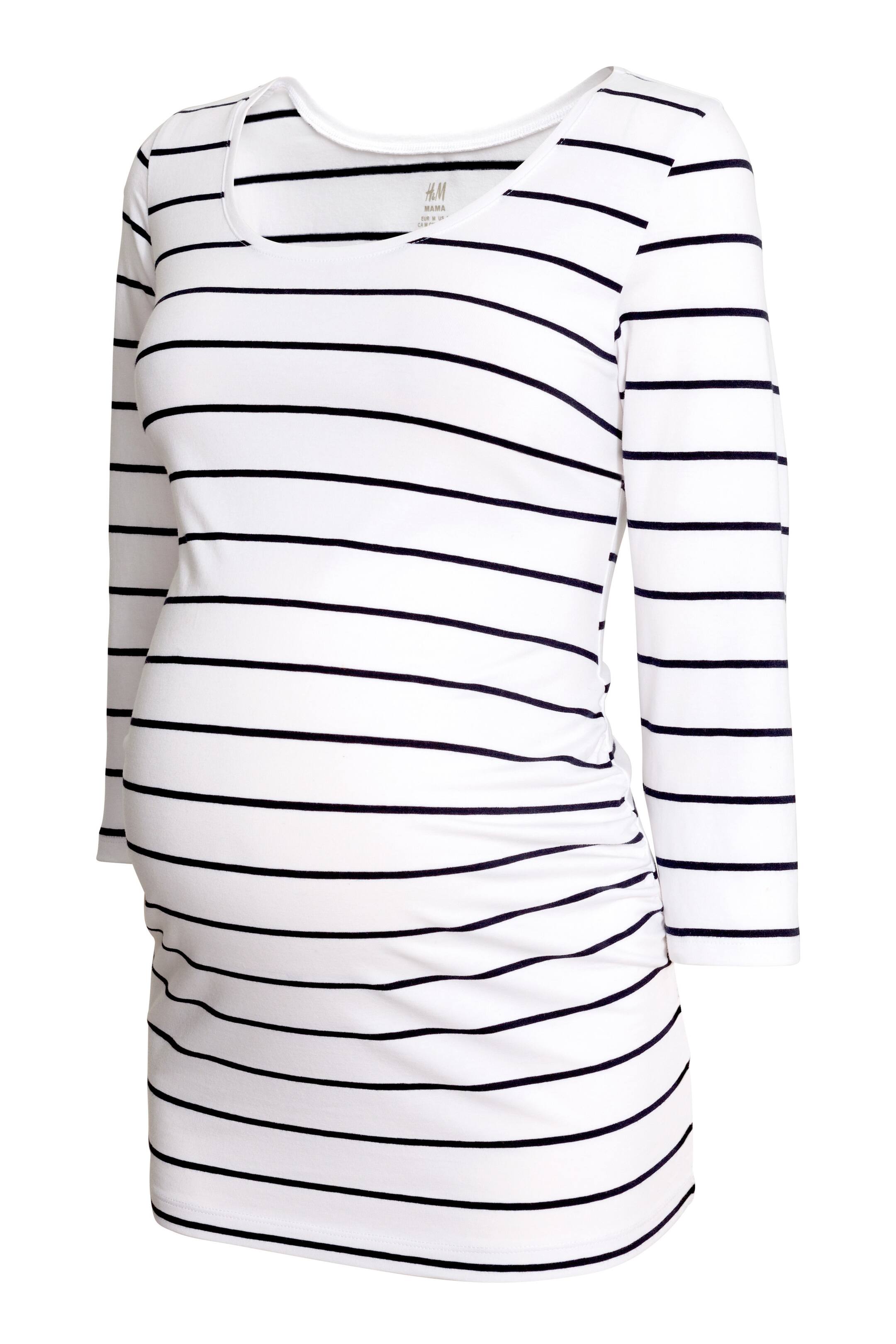 View larger image: MAMA Jersey top - White/Striped - Ladies | H&M GB 1