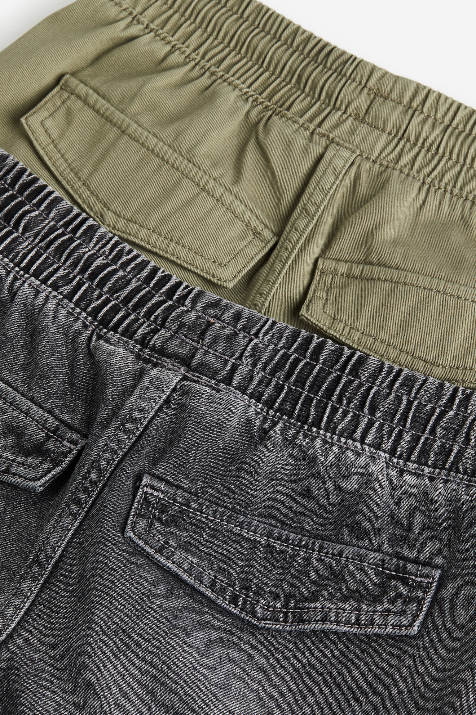 2-pack cargo shorts - Khaki green/Dark grey/Denim grey/Khaki green - 2