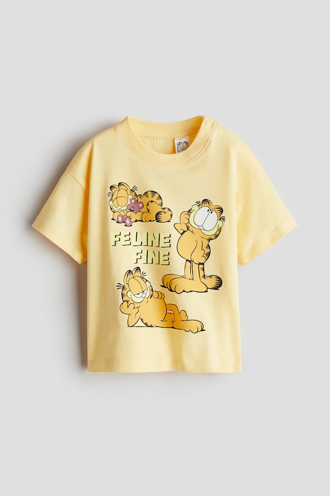 Print-motif cotton T-shirt - Yellow/Garfield - 1