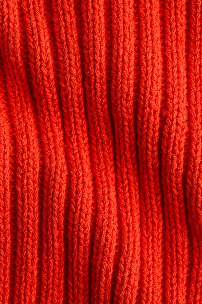 Rib-Knit Sweater-Bright red - 5