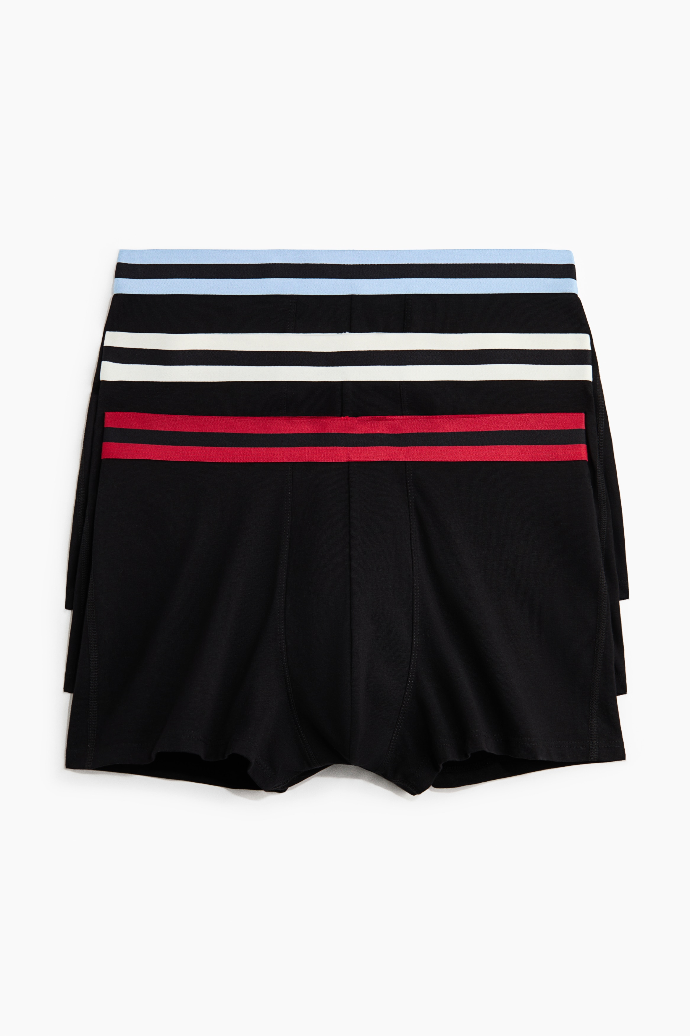 3-Pack Short Boxer Briefs with Lycra® - Black/Black/Burgundy/white