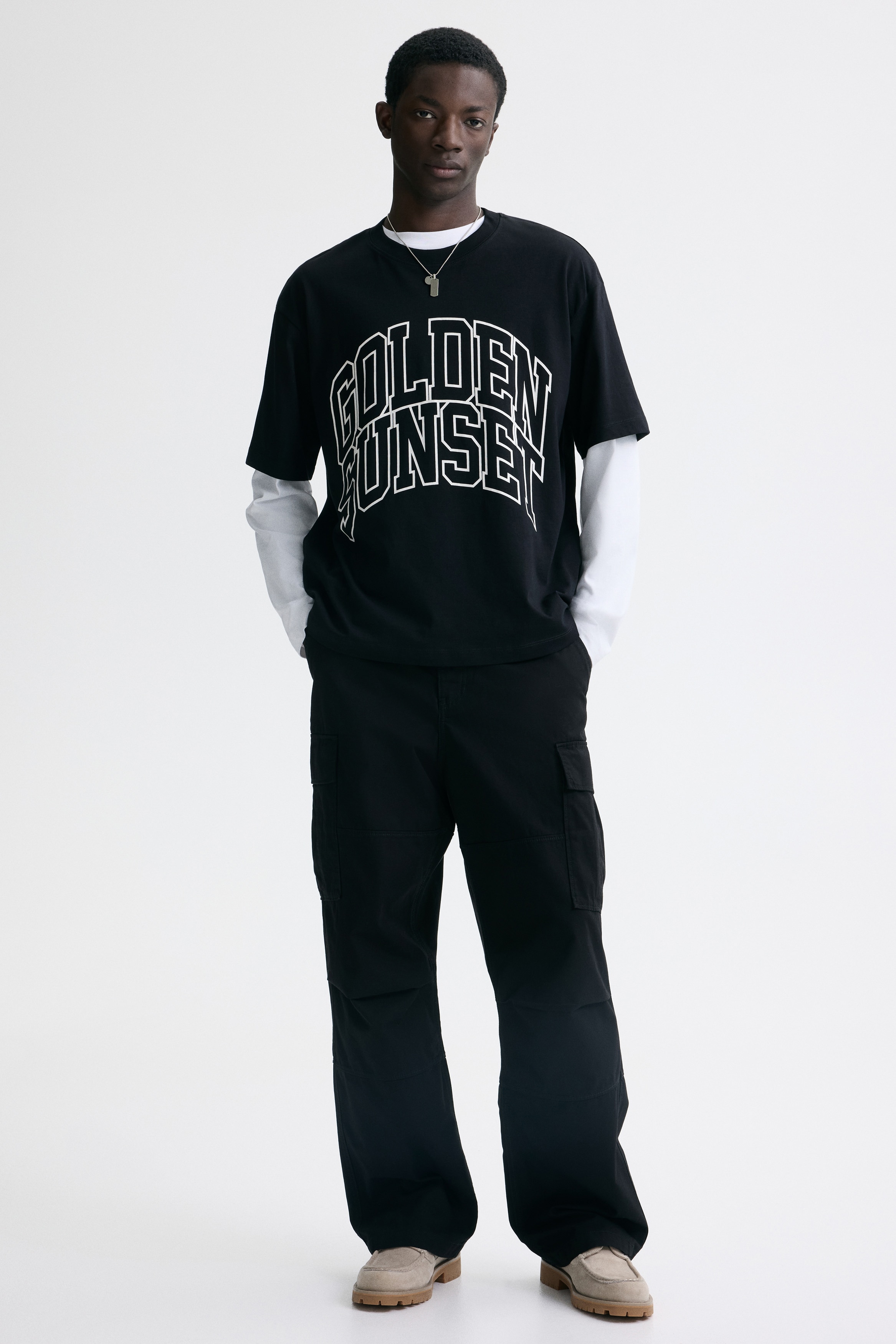 T-shirt Loose Fit με στάμπες - Μαύρο/Golden Sunset/Λευκό/New York City/Σκούρο μπλε/New York City/Ανοιχτό γκρι μελανζέ/Newport/Λευκό/SoHo/Μπεζ/Run Wild