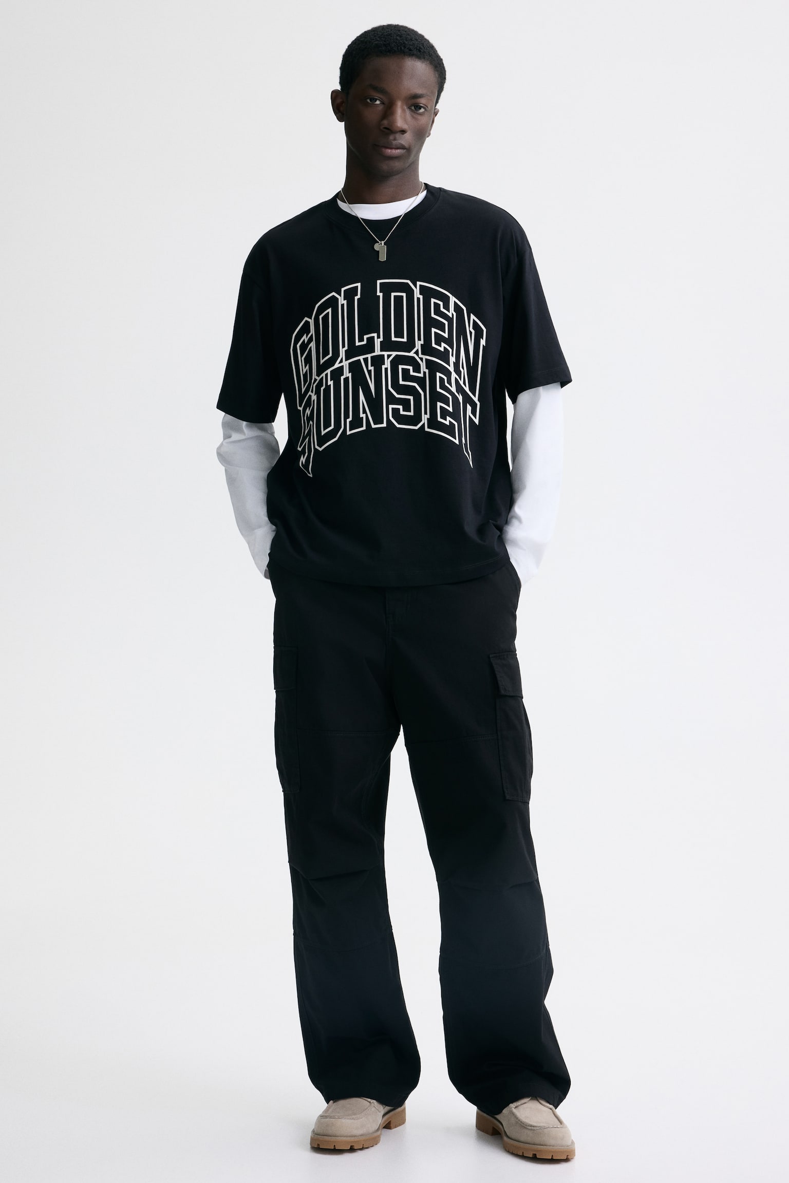 T-shirt com estampado Loose Fit - Preto/Golden sunset/Azul escuro/New York City/Branco/New York City/Bege/Run wild - 1