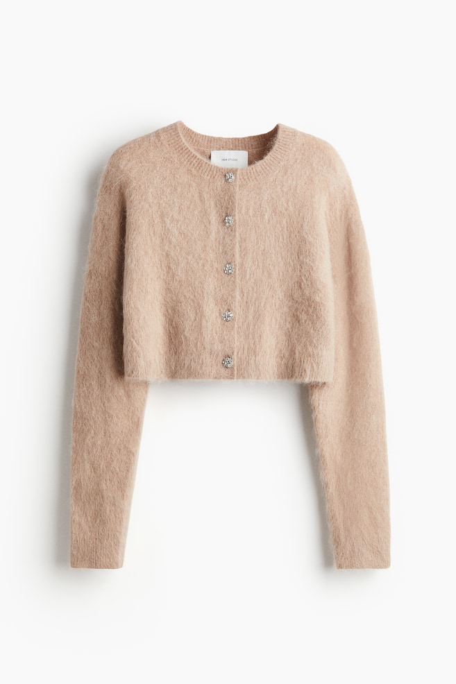 Alpaca-Blend Cardigan - Beige - 1