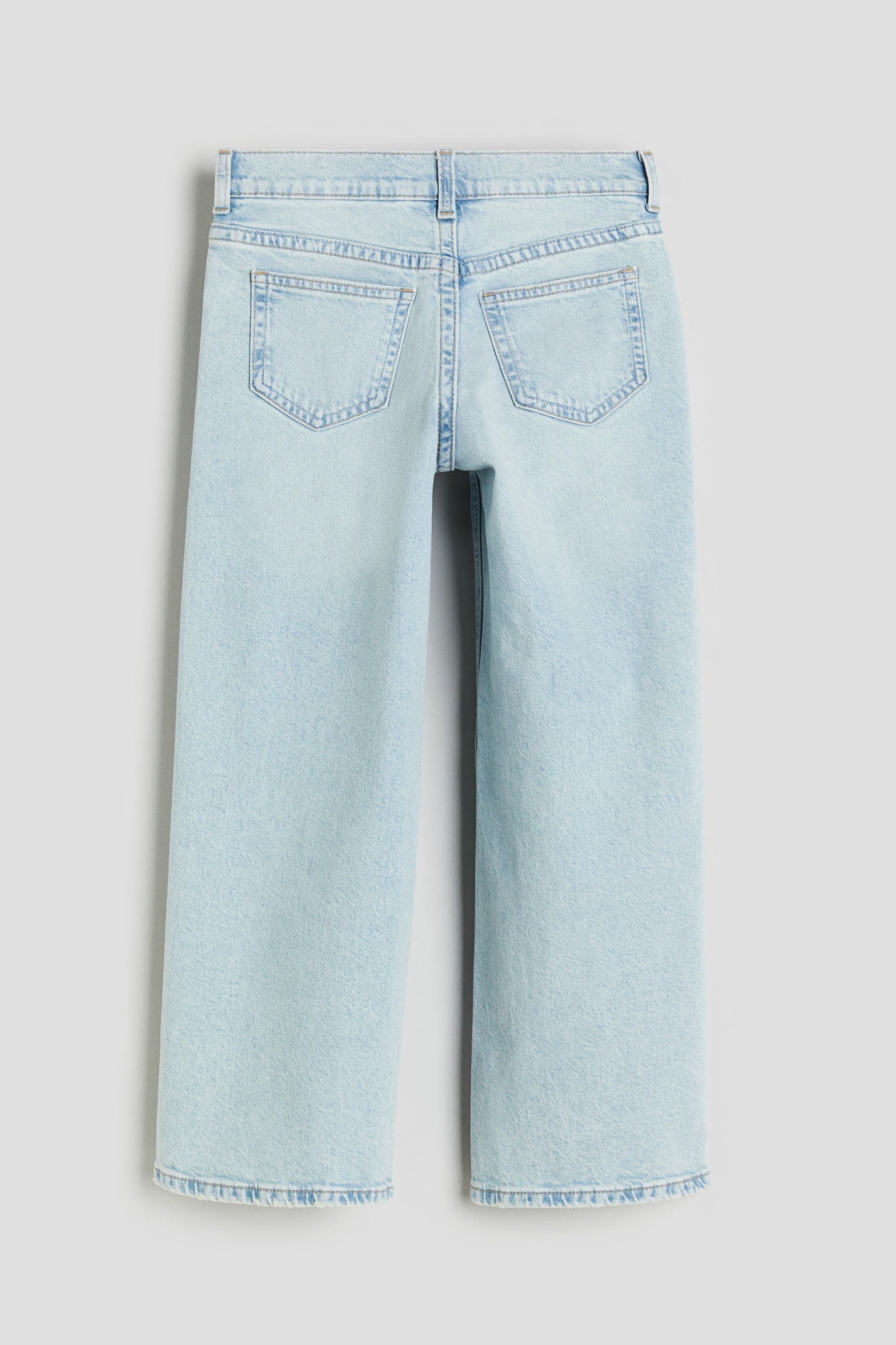 Loose Fit Wide Leg Low Jeans - Light denim blue/White/Denim blue - 5