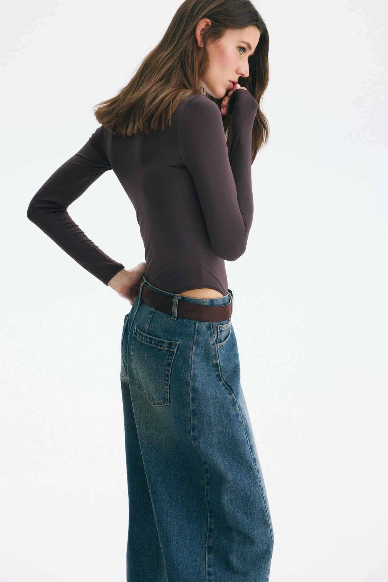 Long-Sleeved Microfiber Bodysuit - image 2