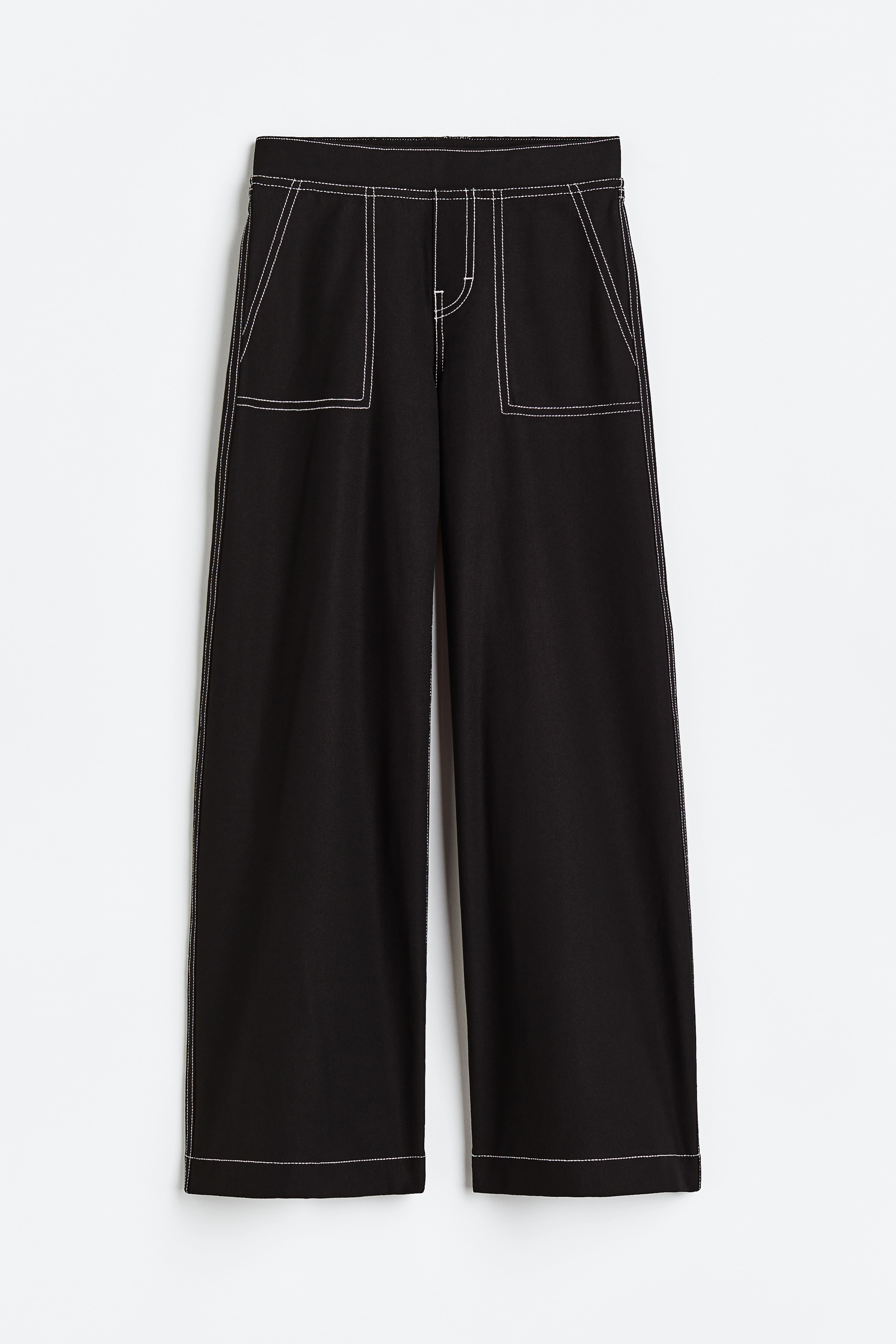 H&m black wide leg pants best sale