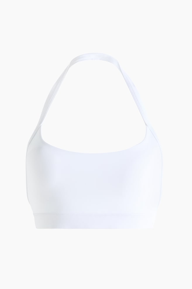 Light Support Halterneck Sports Bra with SoftMove™ - White/Sky blue - 1