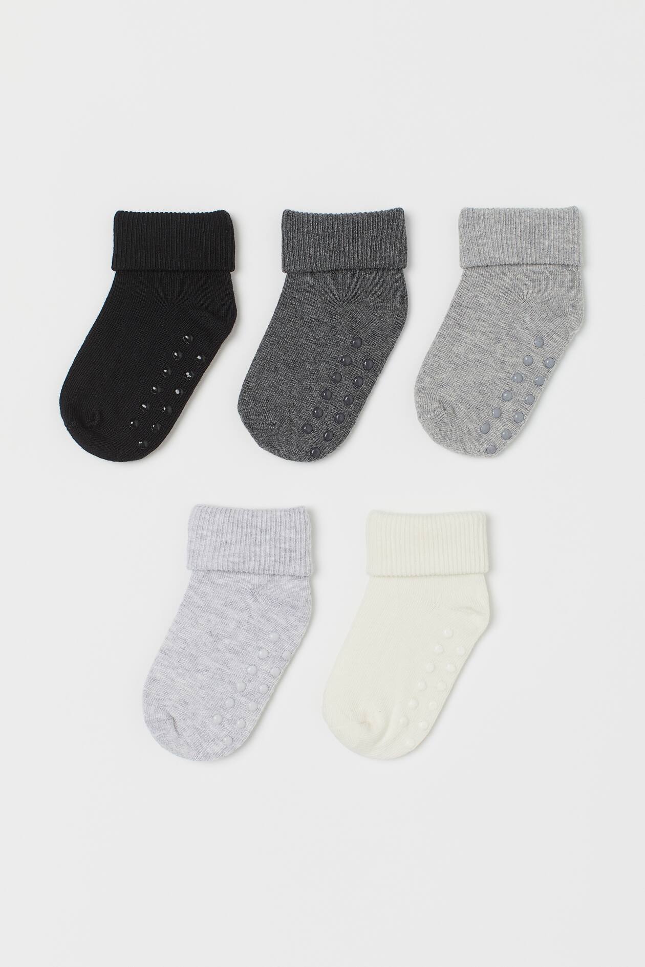 5-pack Socks - Gray melange/black/white - Kids | H&M US