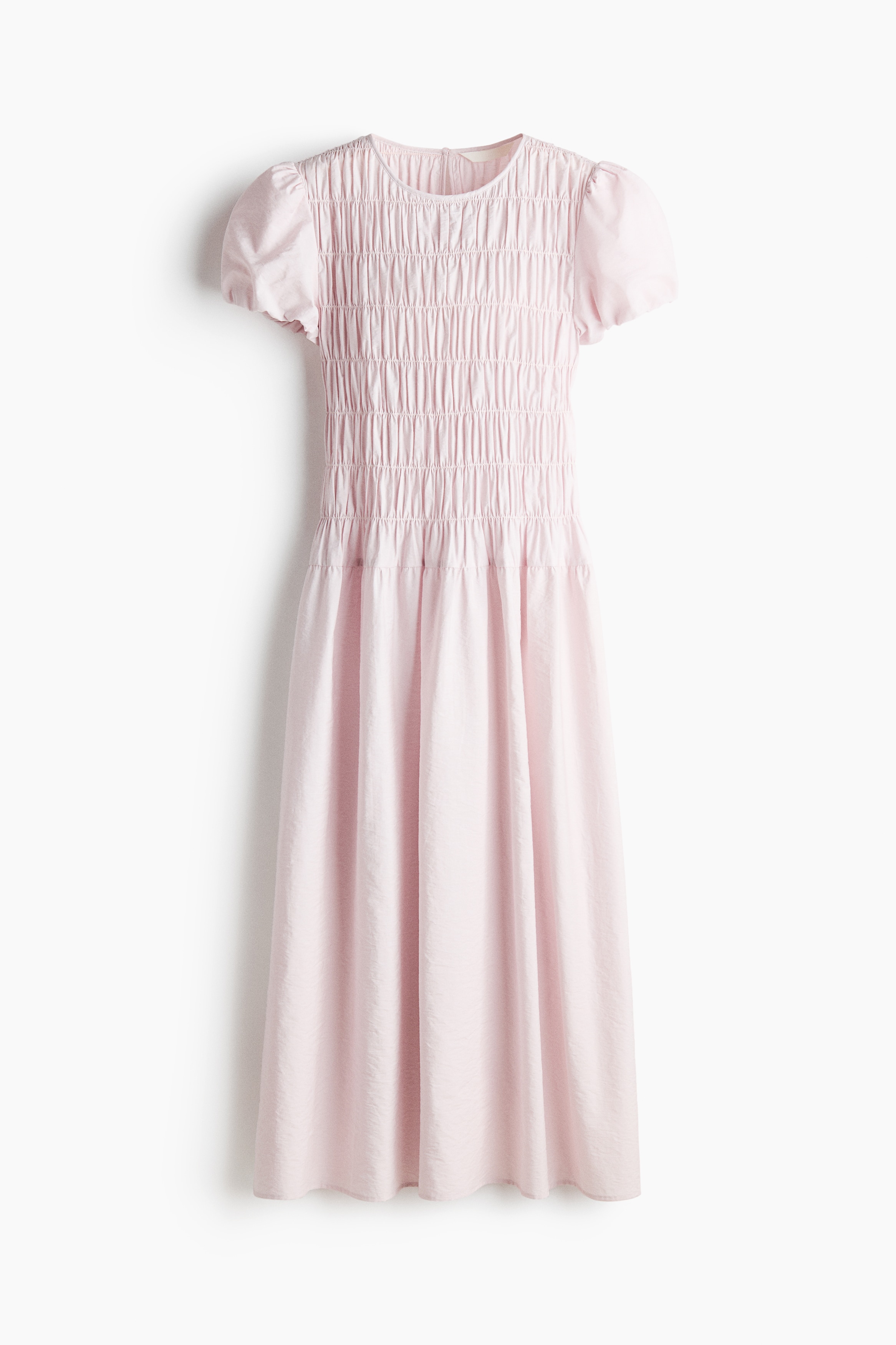 Smocked-bodice dress - Pale pink/Black