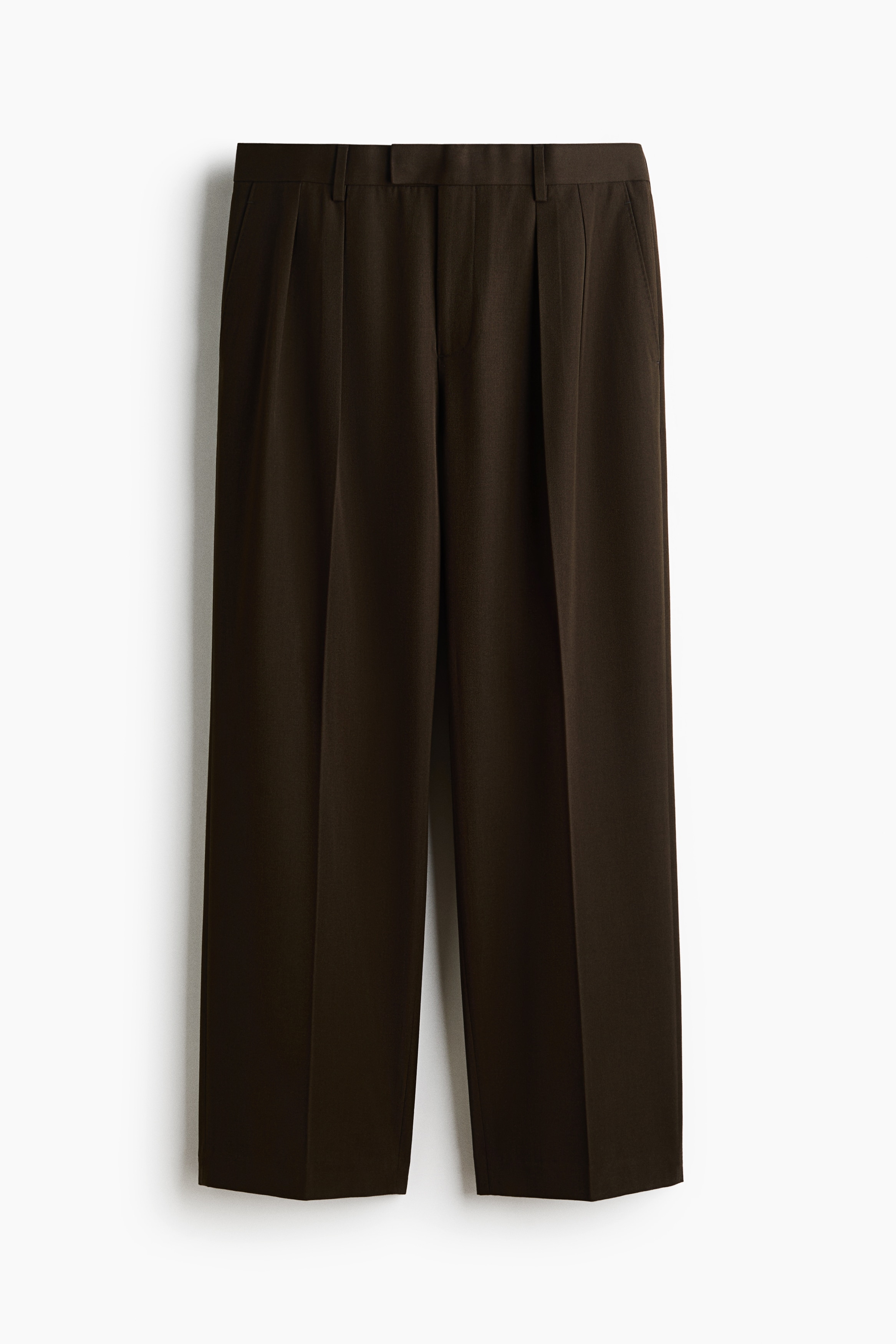Loose-Fit Suit Pants - Dark khaki green/Dark brown/Brown