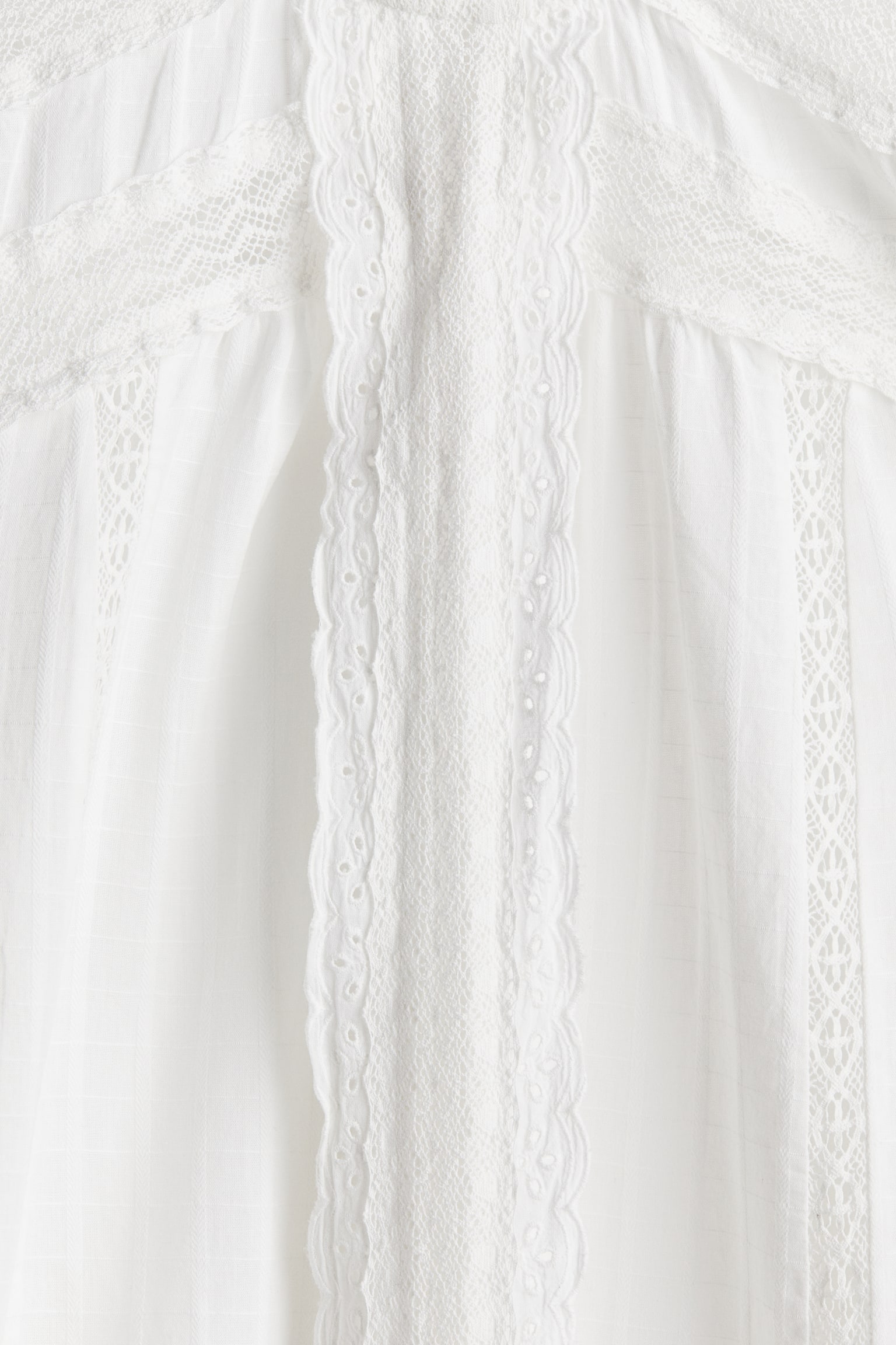 Lace-trimmed cotton dress - White/Black - 6