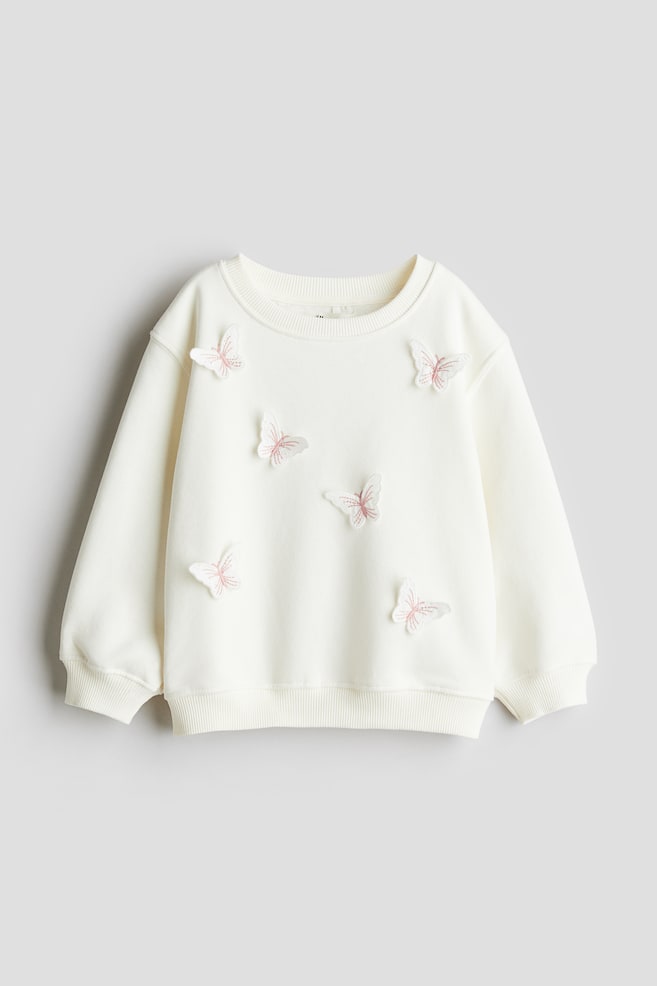 Sudadera con motivo - Blanco/Mariposas - 1