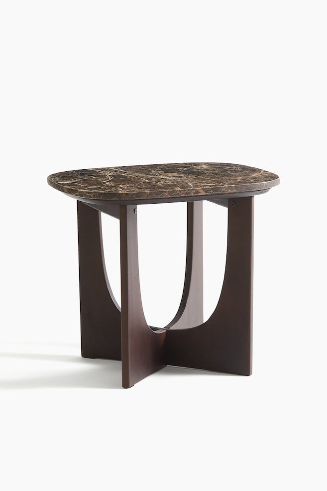 Table d'appoint en marbre - Marron/Beige clair - 1
