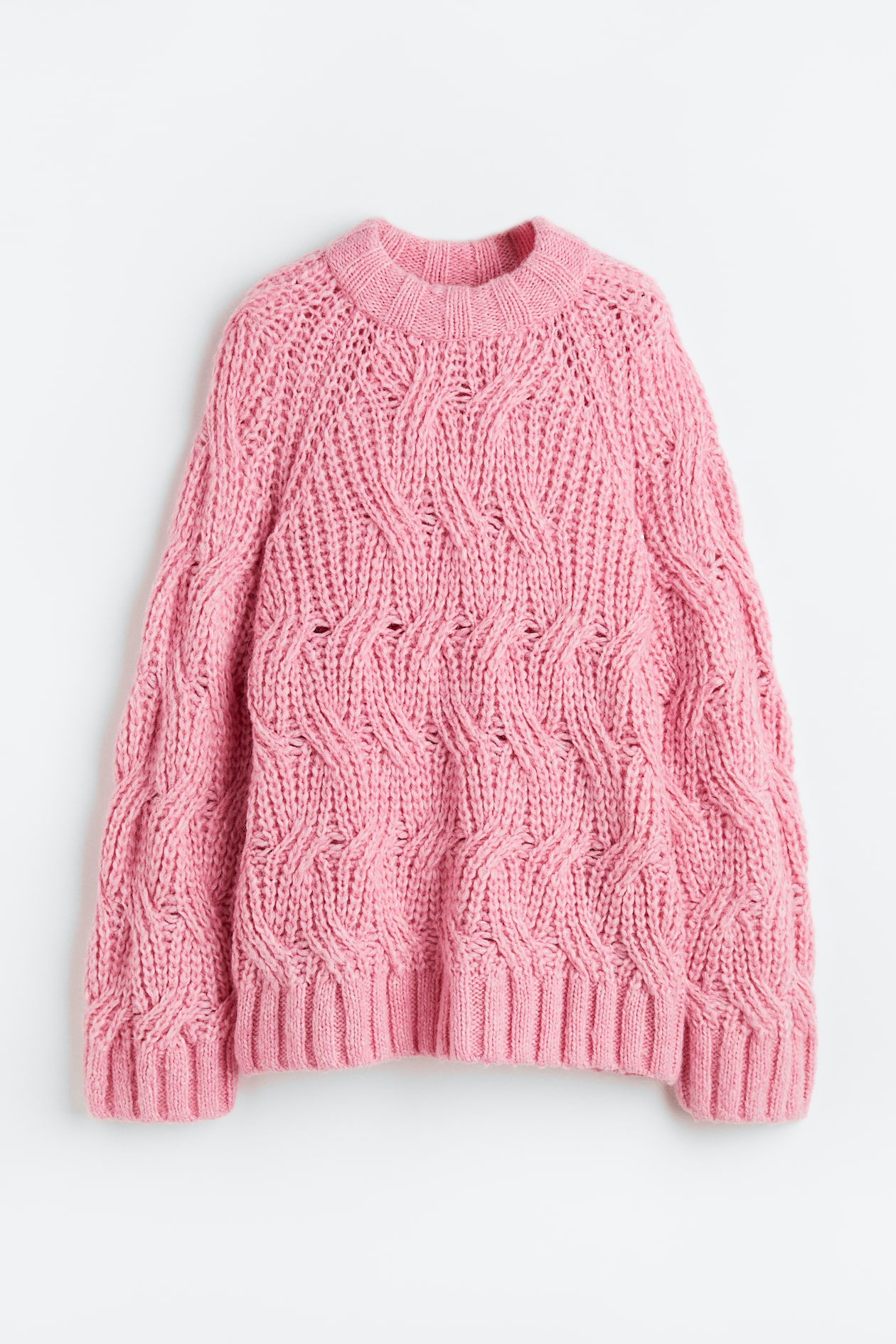 Oversized cable-knit wool-blend jumper Pink Ladies H&M IN