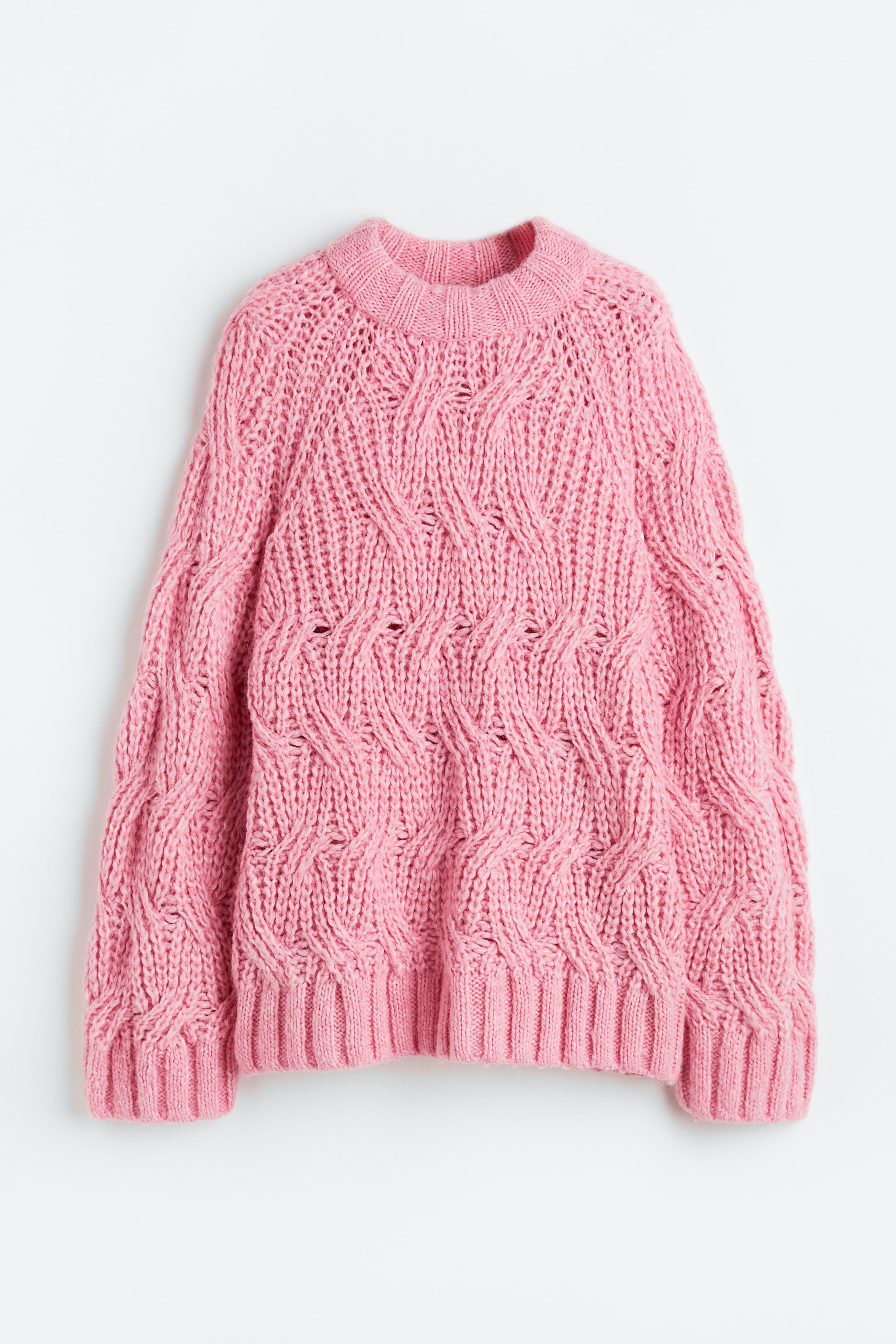 Oversized cable-knit wool-blend jumper