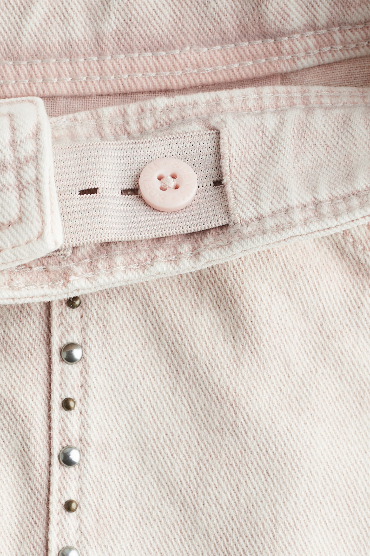 Studded denim skirt - Powder pink/Light grey - 4