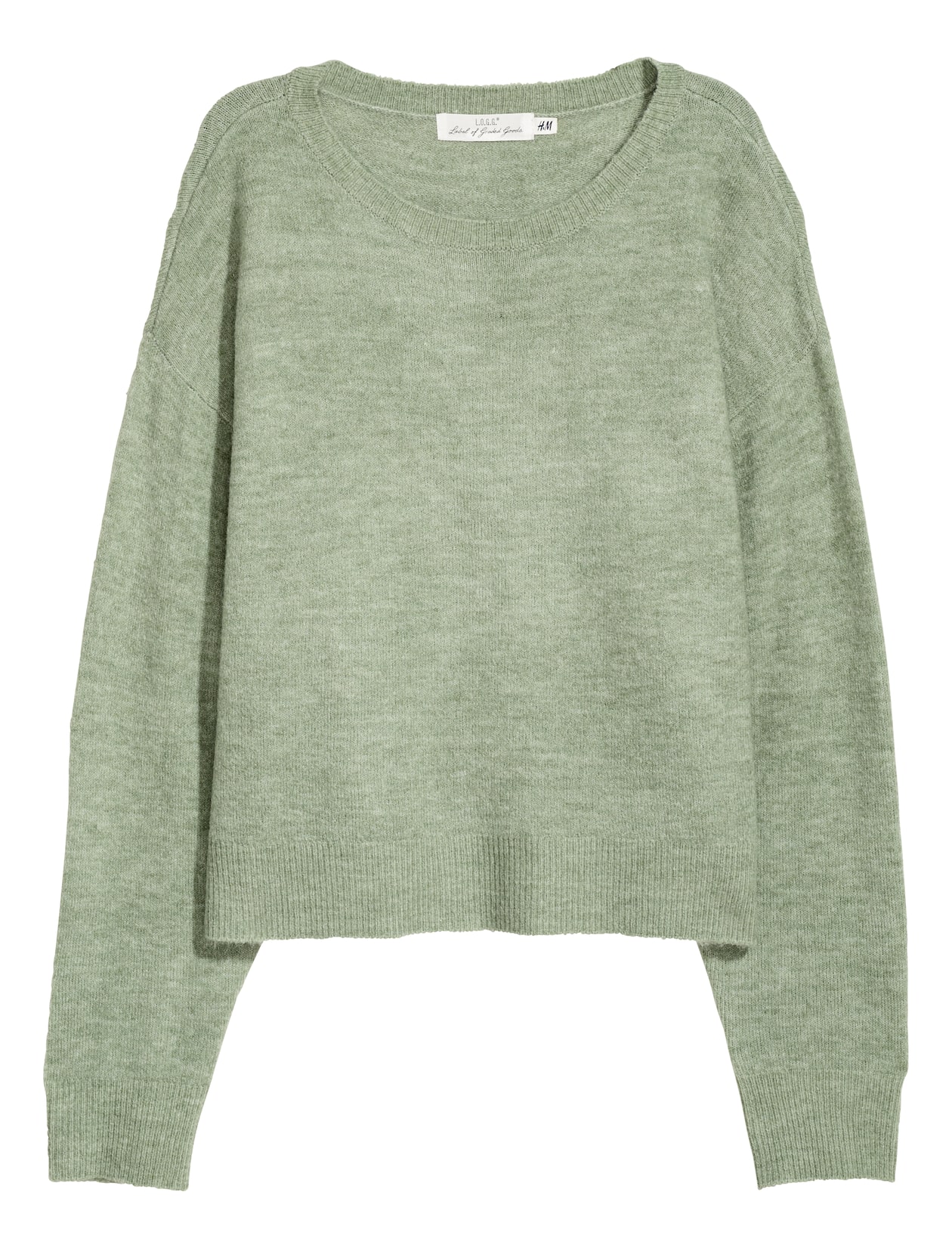 Knitted jumper - Long sleeve - Dusky green - Ladies | H&M GB