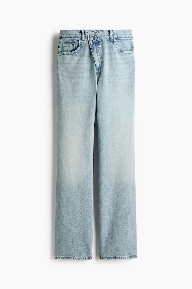 Straight Leg High Waist Jeans - Light denim blue - 1
