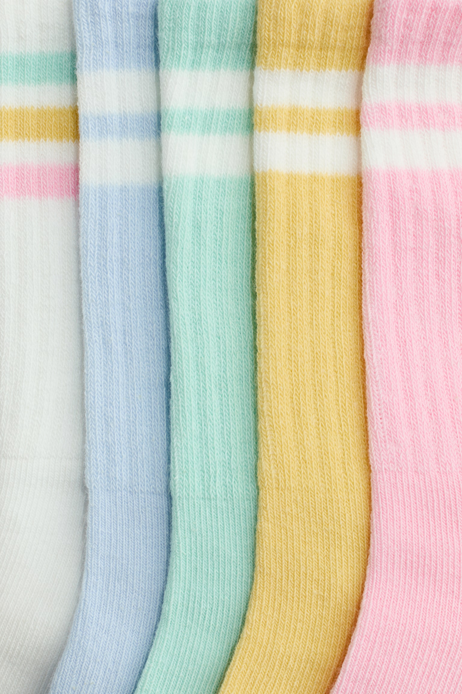 5雙入襪子 - 粉紅色/薄荷綠/淺粉紅色/愛心/淺粉紅色/淺藍色/紫色/白色/粉紅色/混米色/淺紫色/條紋/奶油色/海軍藍/蝴蝶結 - 3