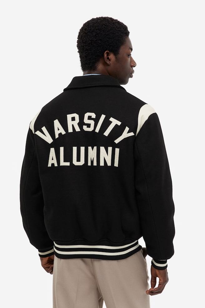 Loose Fit Varsity jacket - Black/Varsity Alumni/Dark green/Varsity Alumni - 3