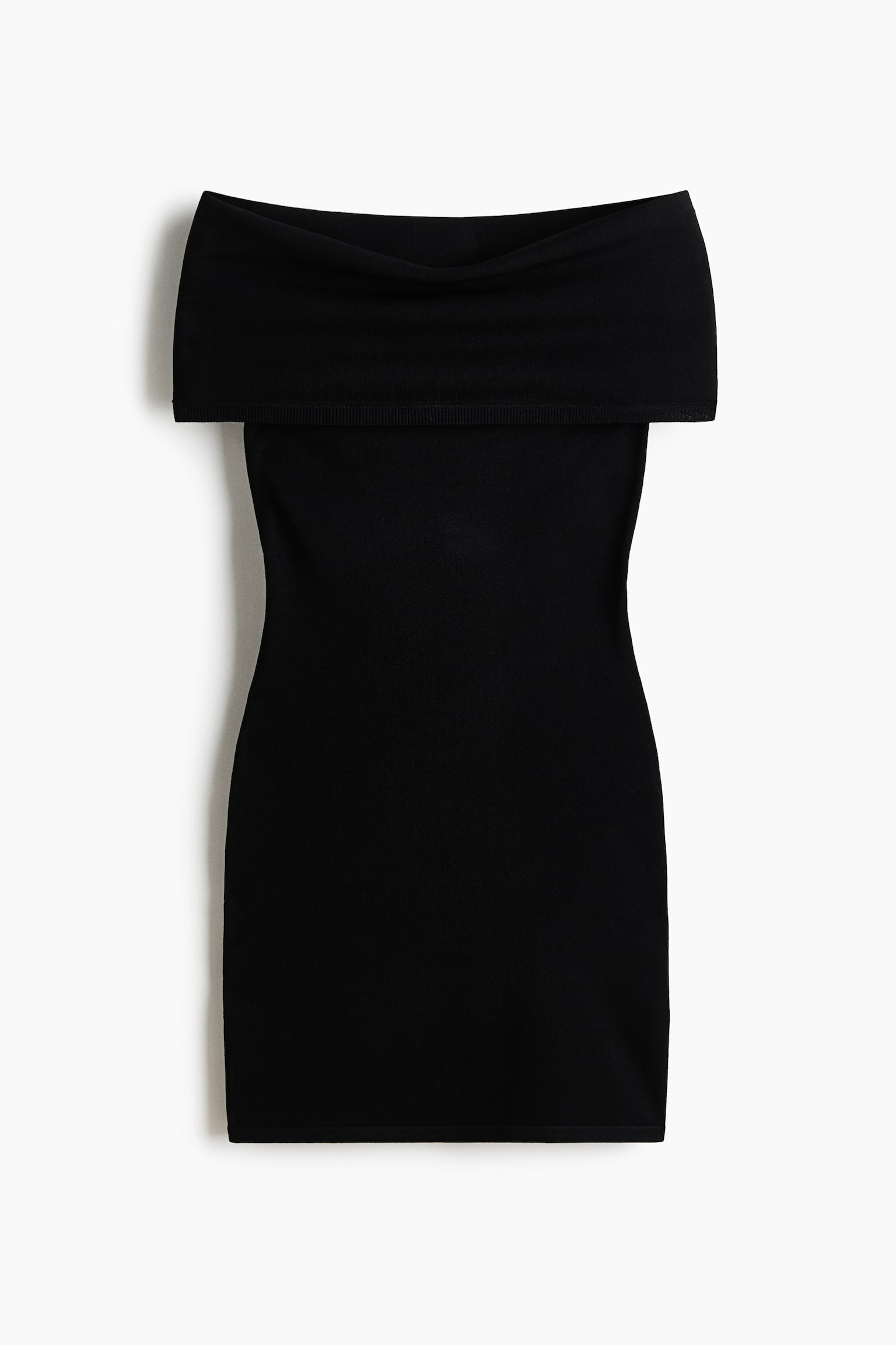 Abito a spalle scoperte in maglia fine - Nero - 1