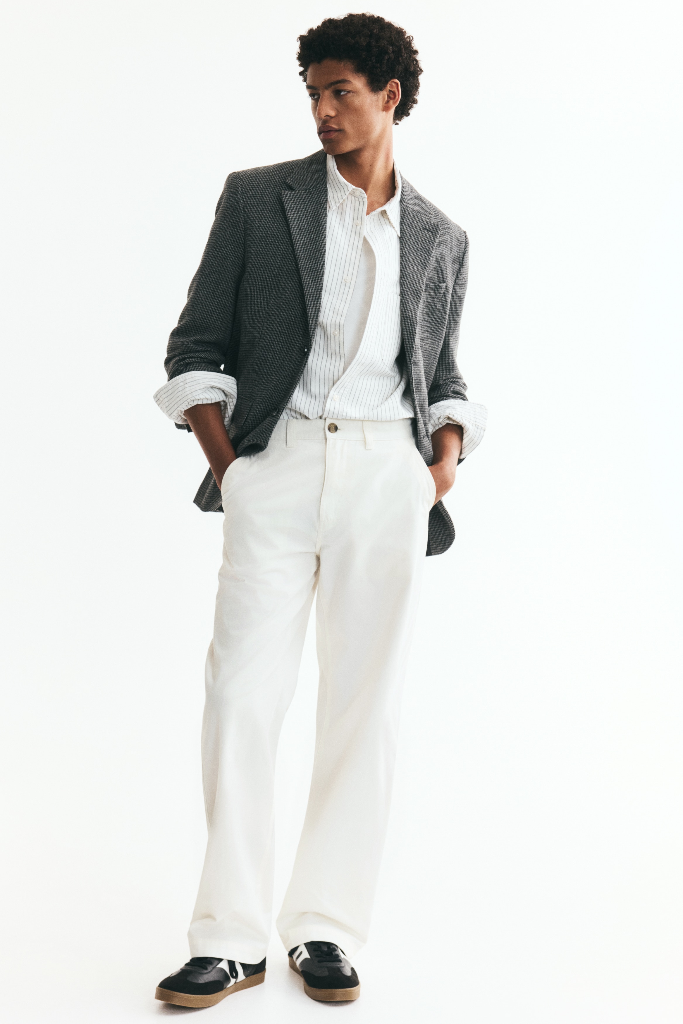 Relaxed Fit Cotton chinos - Ivory/Light beige/Black