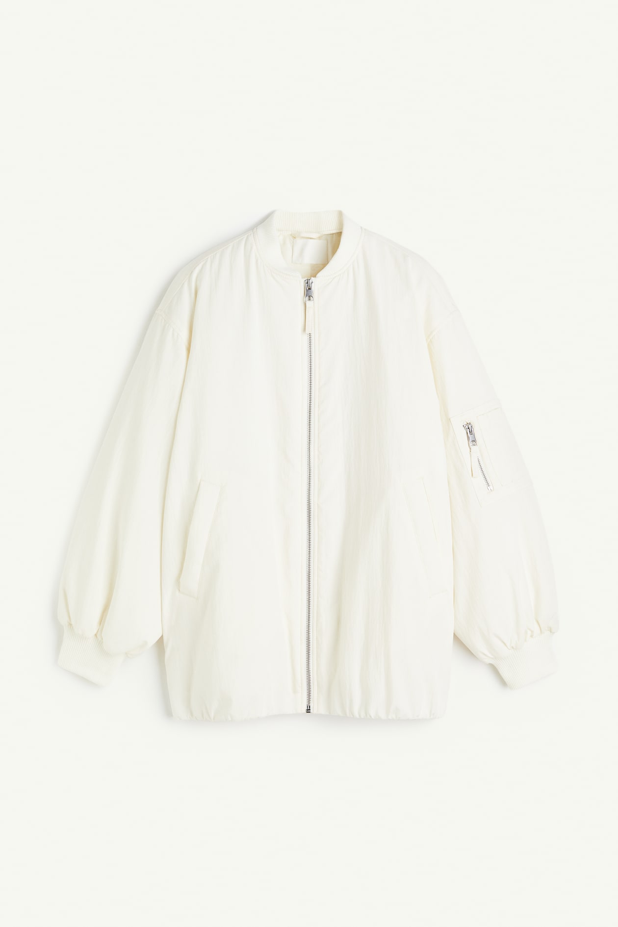Oversized bomber jacket Cream Ladies H&M IN
