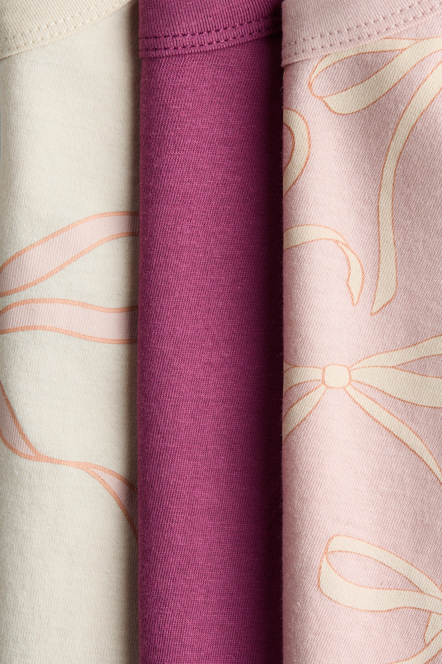 3-Pack Cotton T-Shirts - Pink/plum - 2
