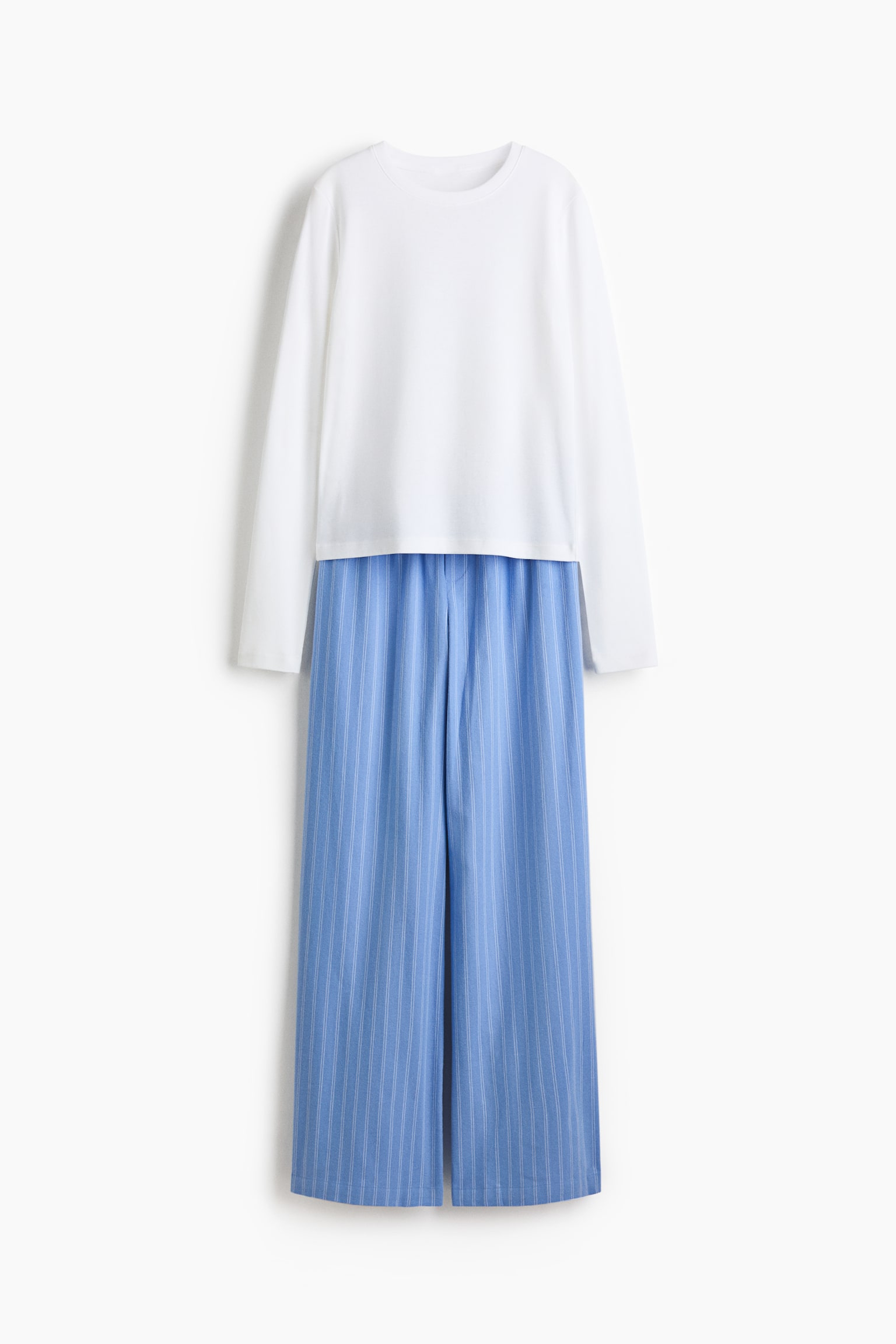 Cotton pyjamas - Light blue/White