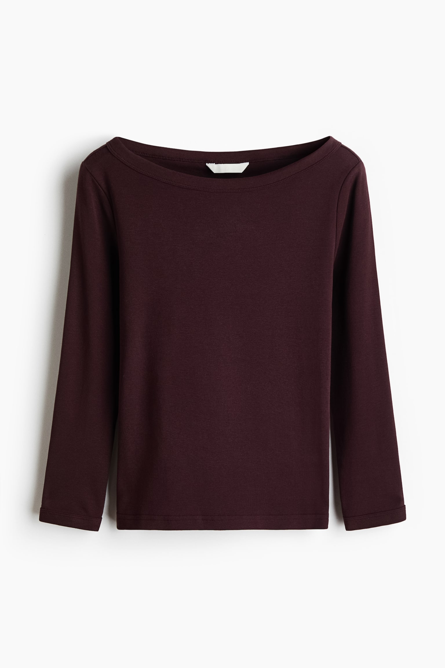 Top met boothals en lange mouwen - Bordeauxrood/Zwart/Wit/Dusty lichtroze