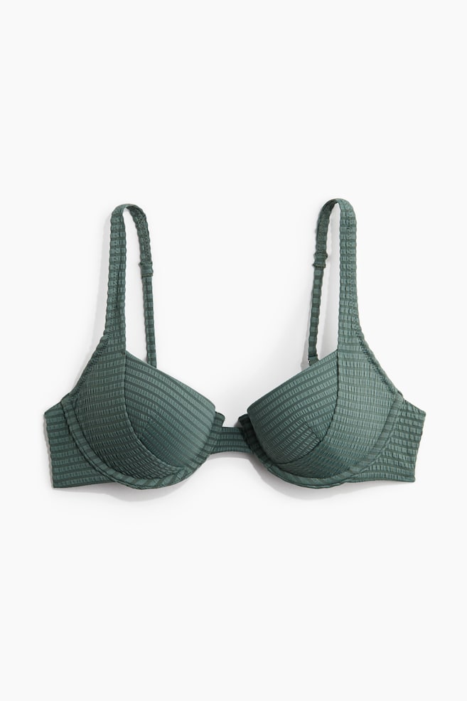Haut de maillot push-up - Vert ancien/Noir - 1