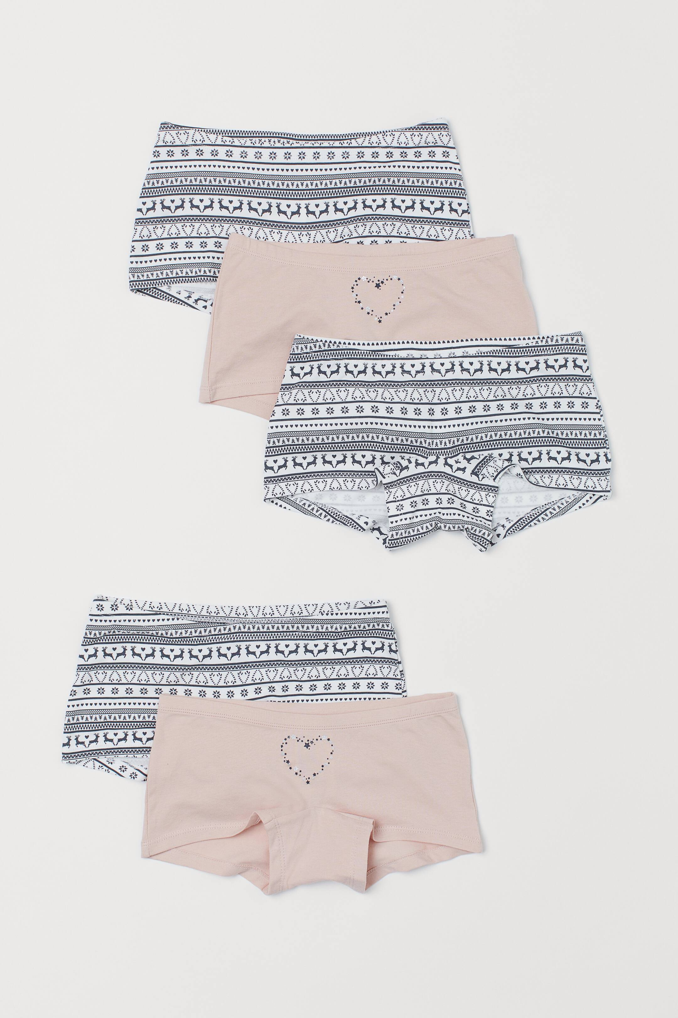 View larger image: 5-pack cotton boxer briefs - Powder pink/Heart - Kids | H&M HK 1