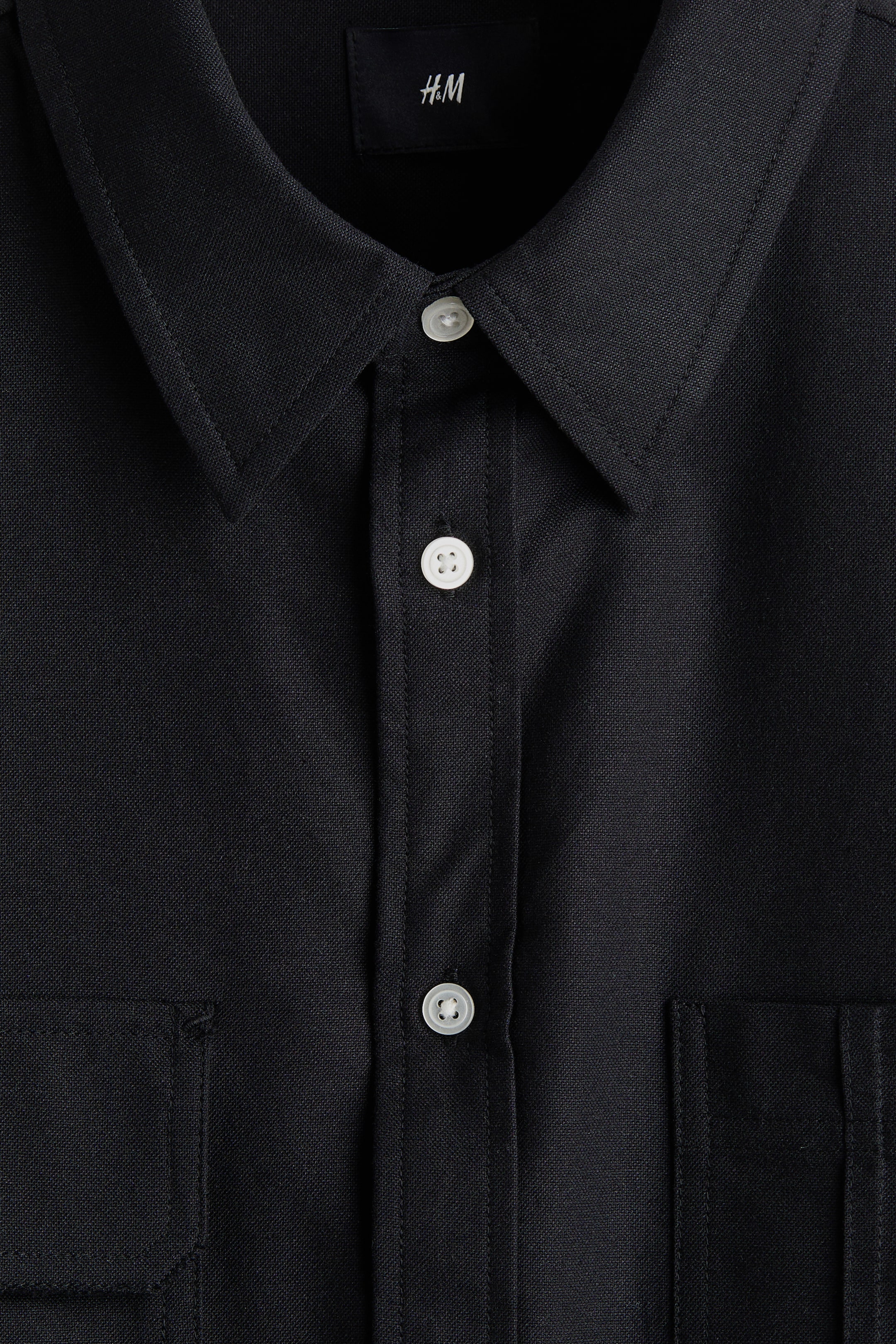 拡大画像を表示: ルーズフィット ユーティリティオックスフォードシャツ - ブラック - Men | H&M JP 2