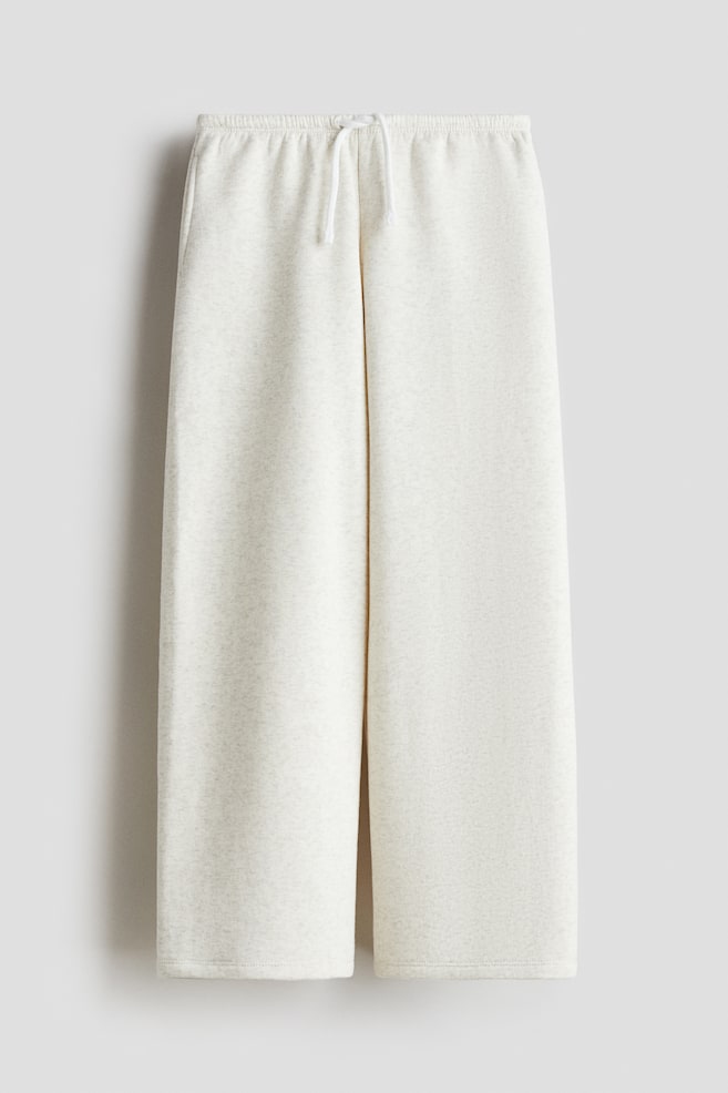 Pantalon jogger à l'intérieur brossé - Beige clair chiné - 1