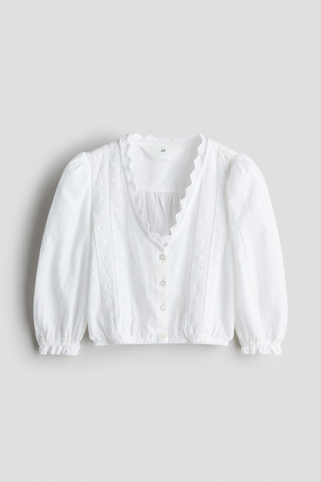 Broderie-anglaise blouse - White - 1