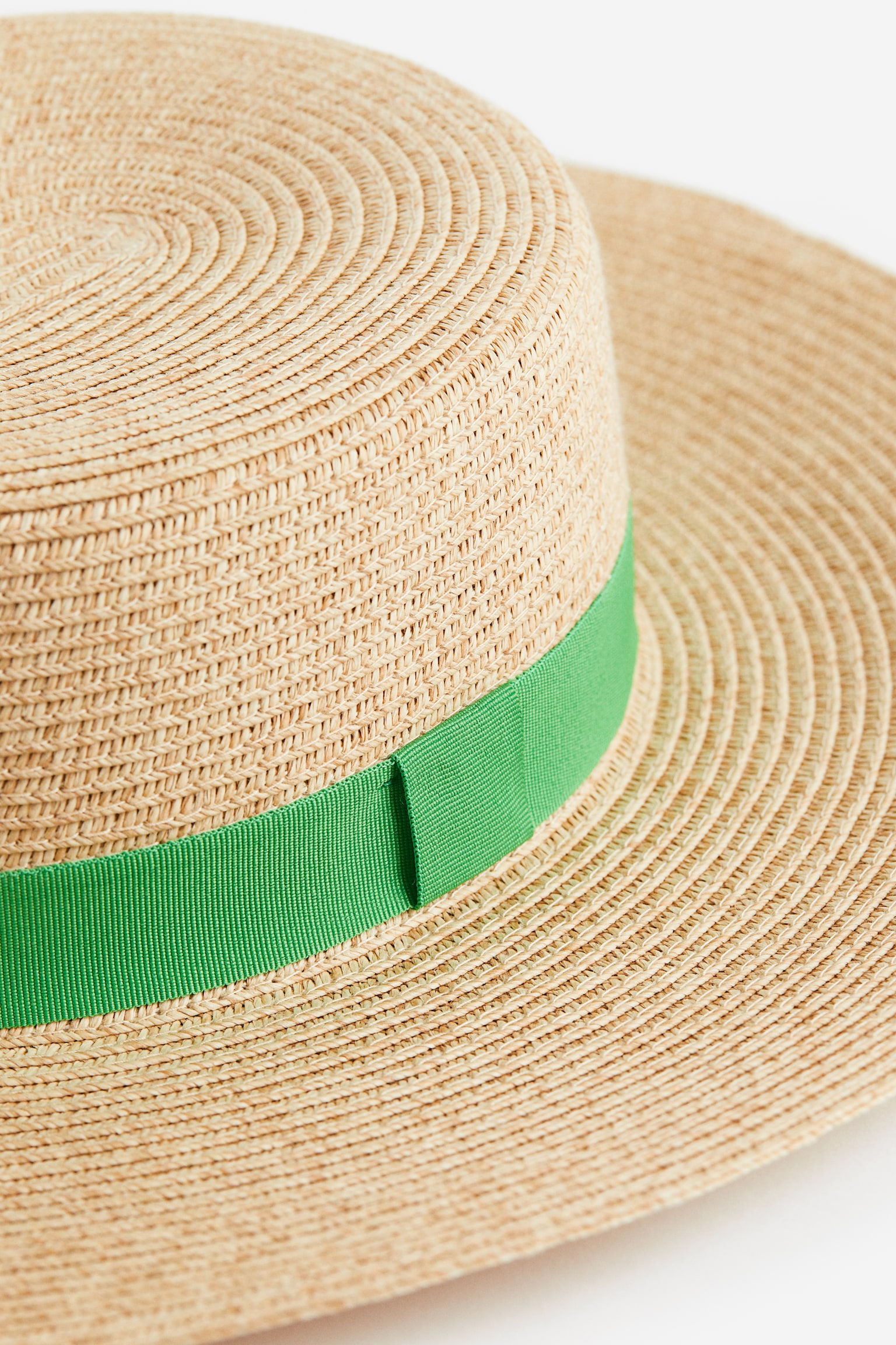 Straw Hat - Beige/Green - 2