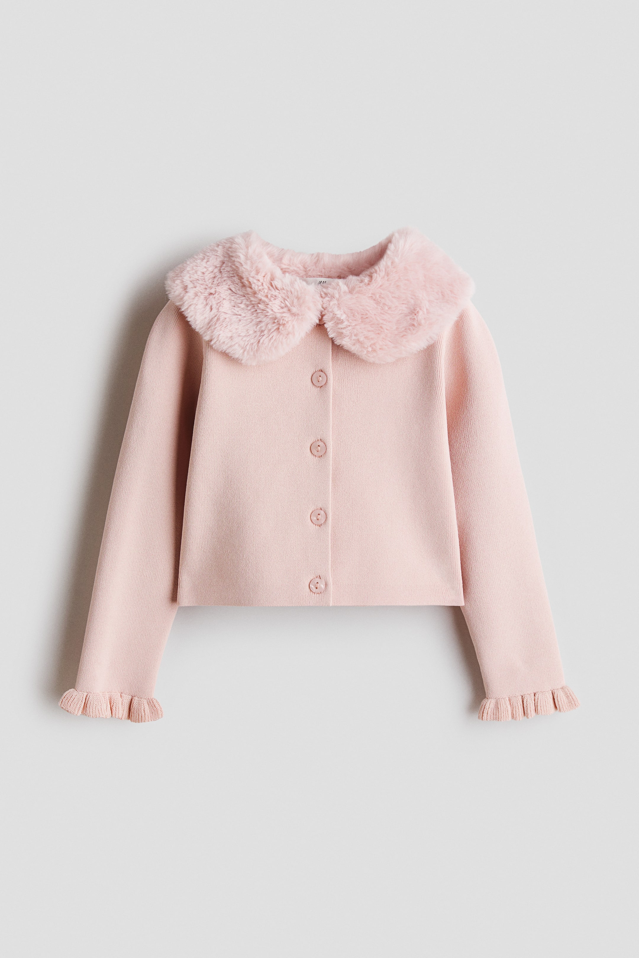 Ampliar la imagen: Fluffy-collar cardigan - Rosa claro - Kids | H&M MX 1