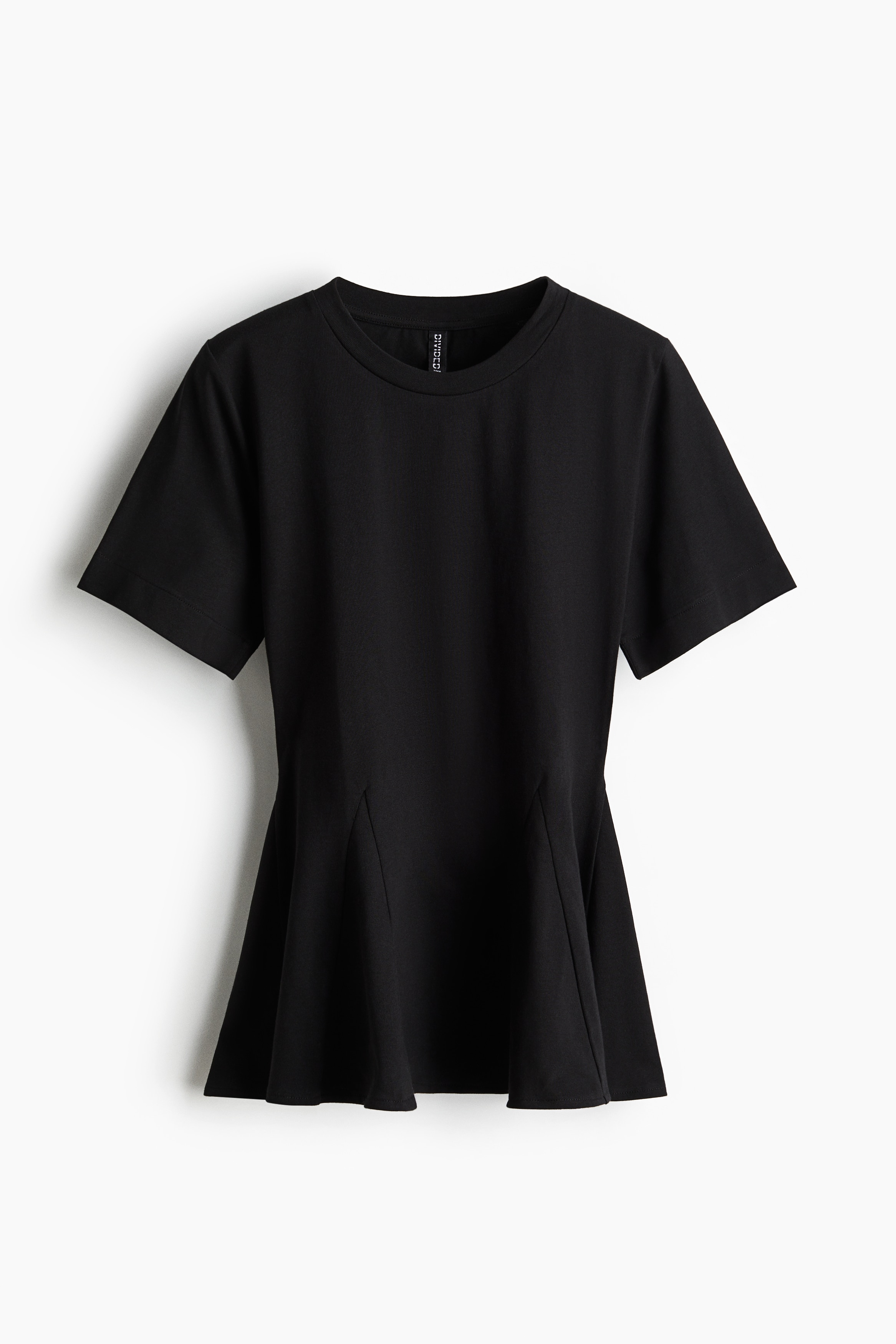 Peplum T-Shirt - Black/White